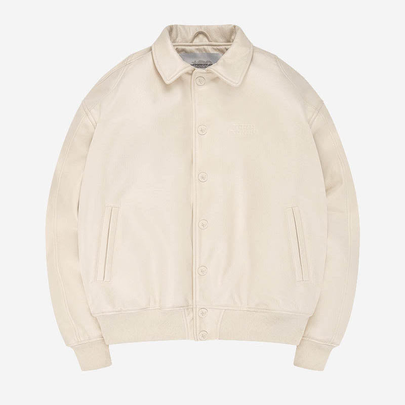 HEAVY HEART LEATHER JACKET WHITE