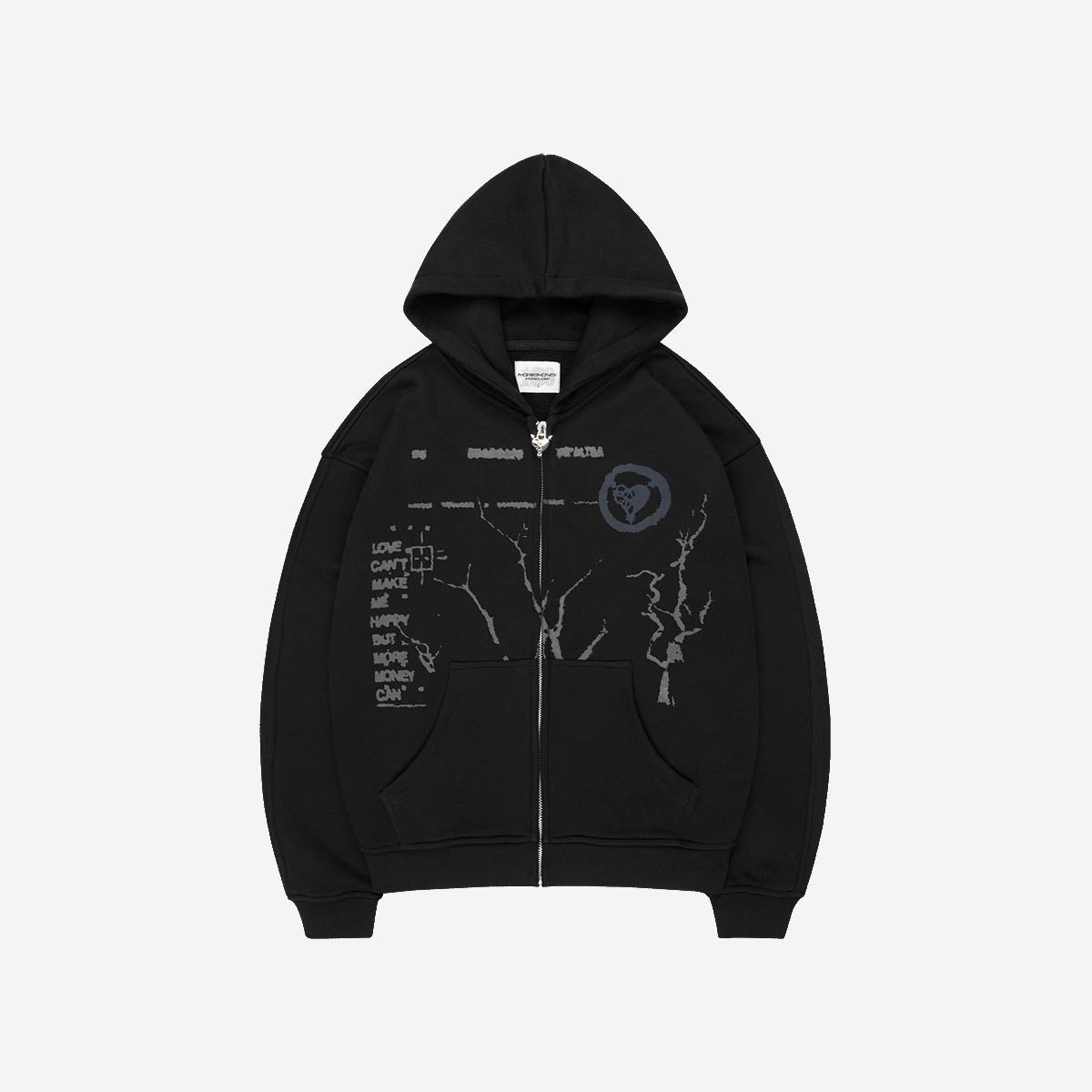 MONEY ROOTED ZIP BLACK