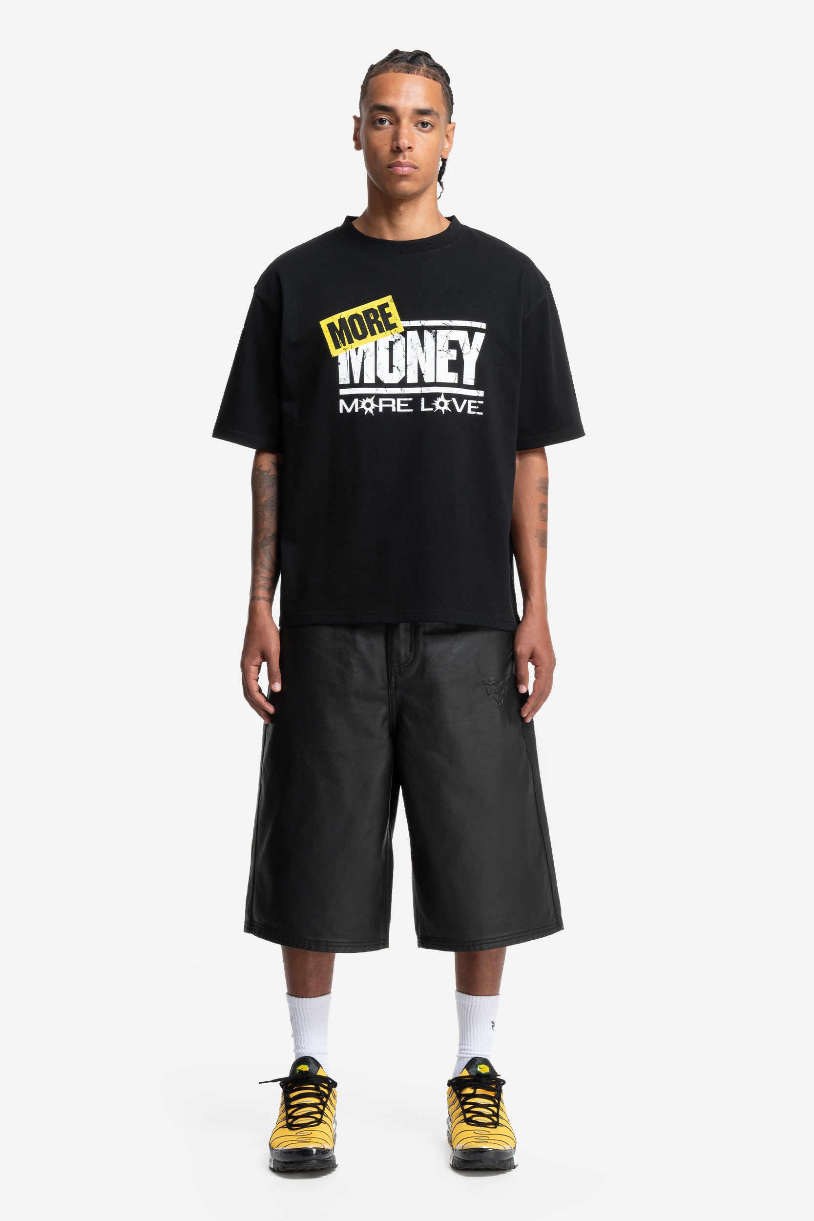 DISTINCTIVE COATED JORTS BLACK