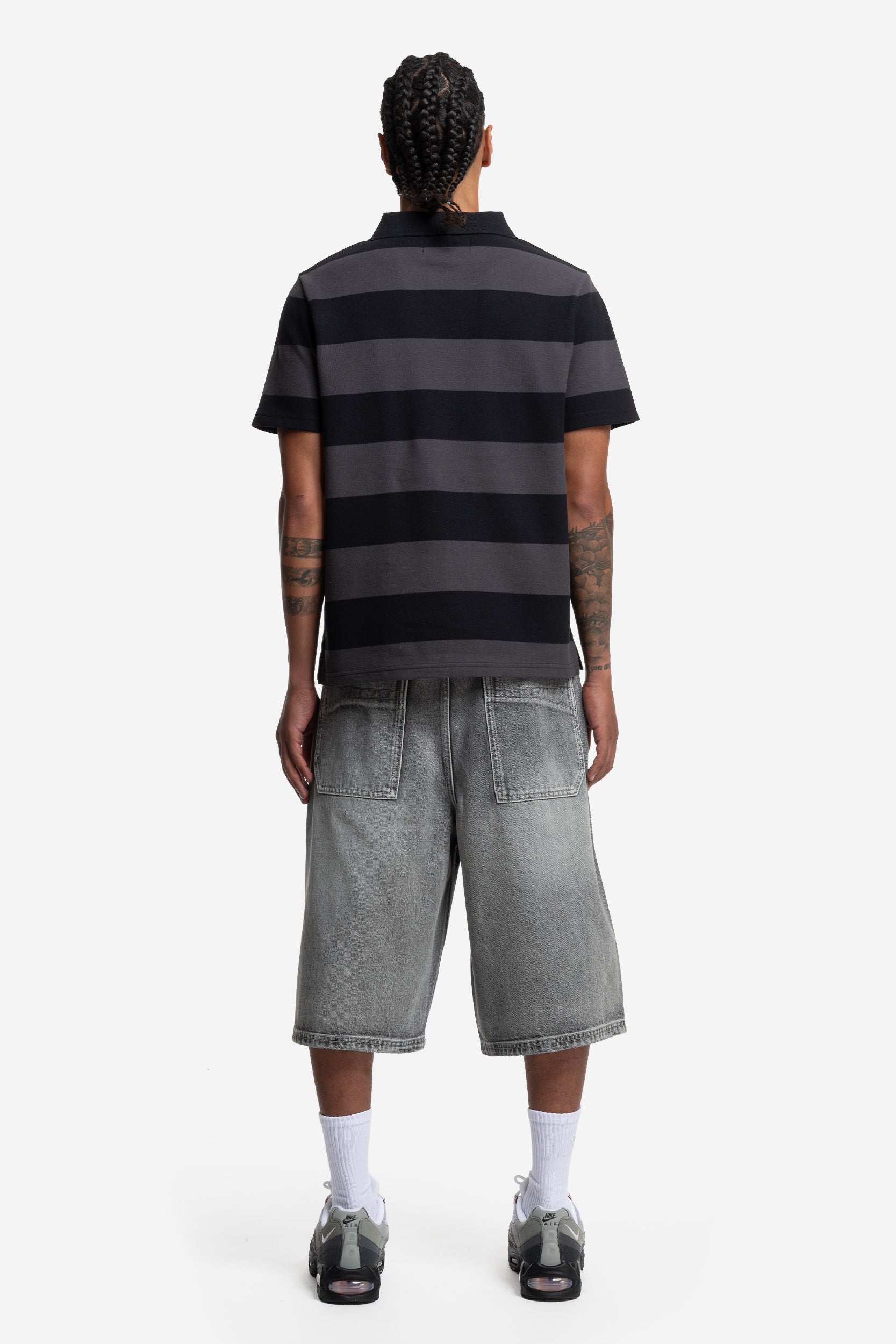 STRIPED POLO SHIRT BLACK