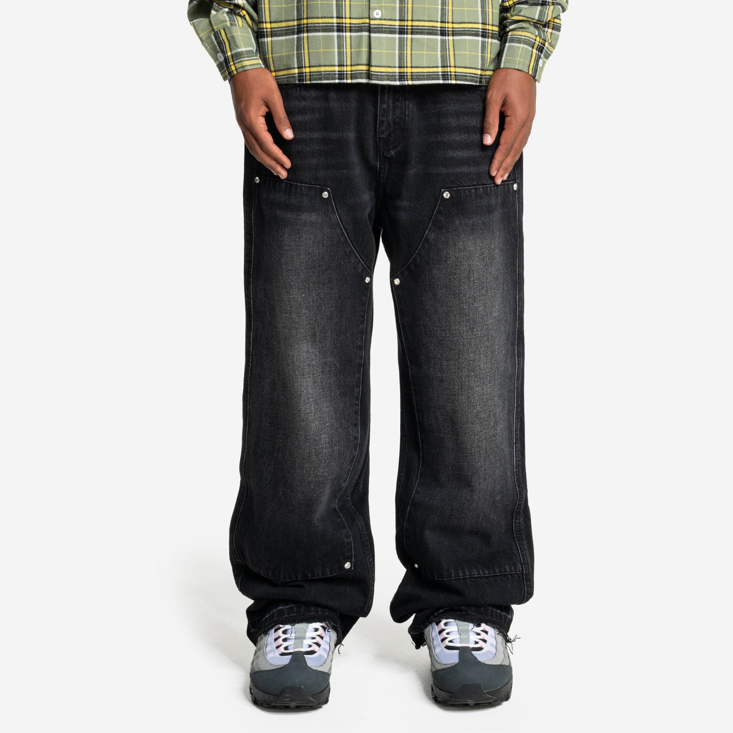 RHINESTONE CARPENTER DENIM BLACK