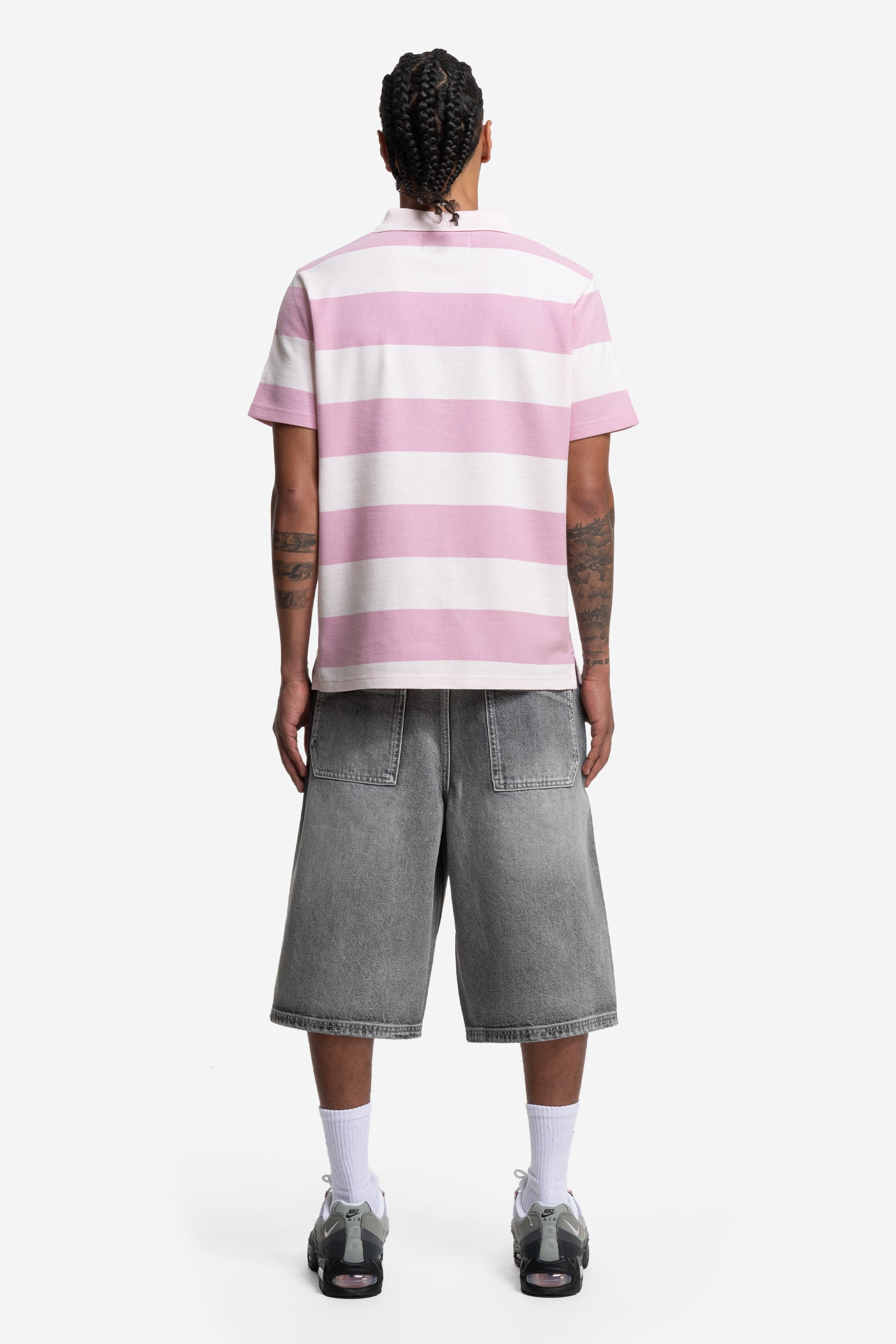 STRIPED POLO SHIRT PINK