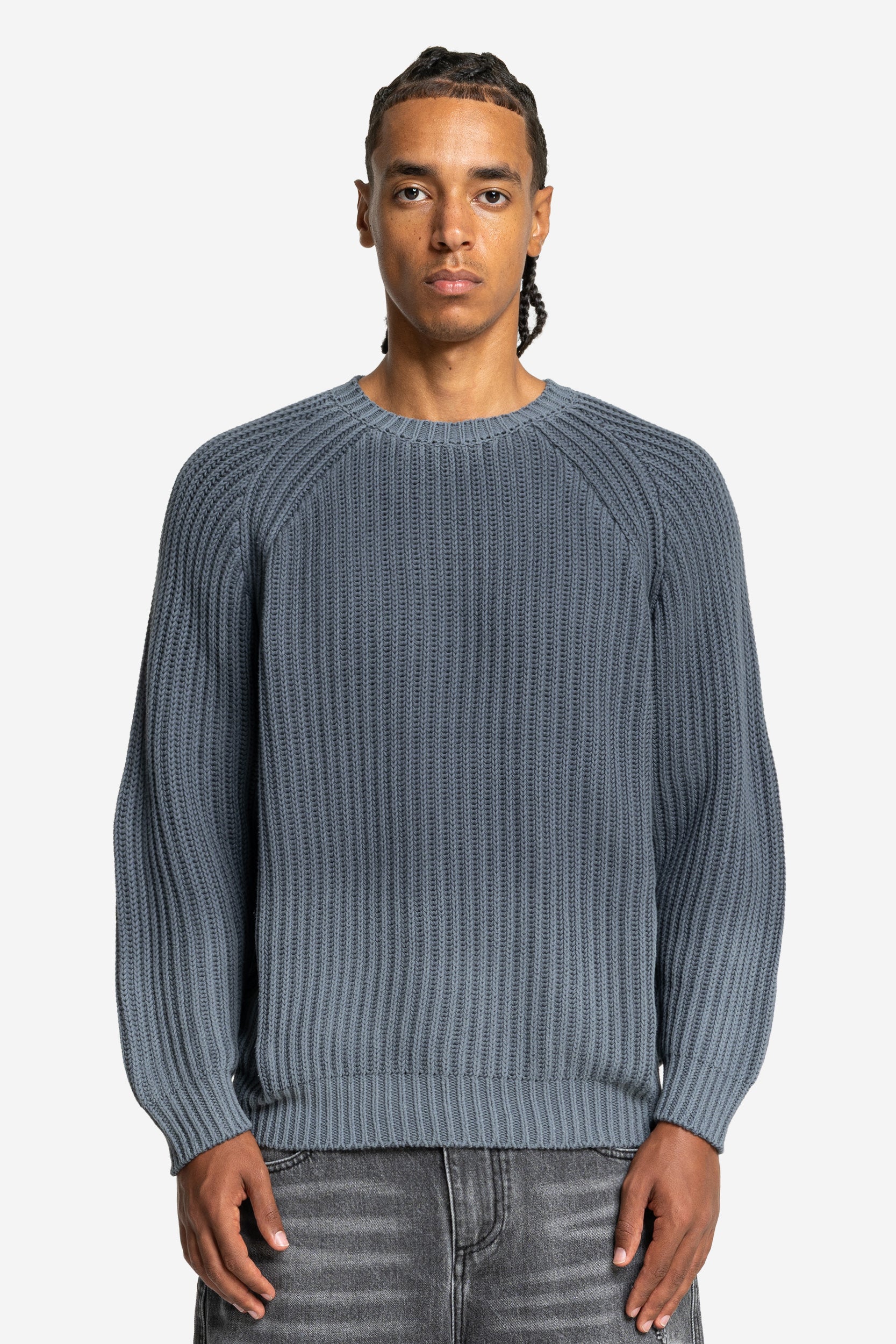 WASHED KNIT SWEATER ANTRACITE