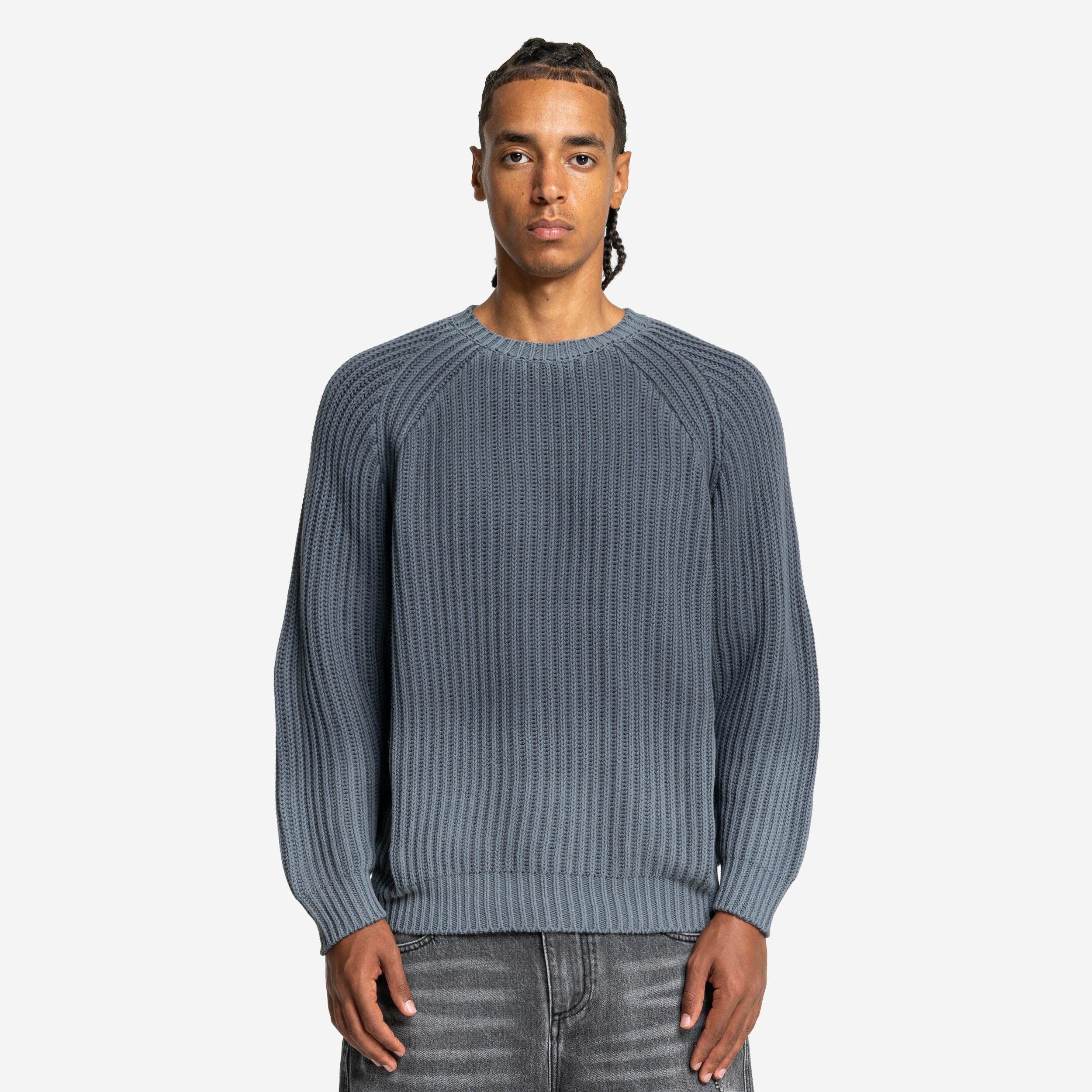 WASHED KNIT SWEATER ANTRACITE