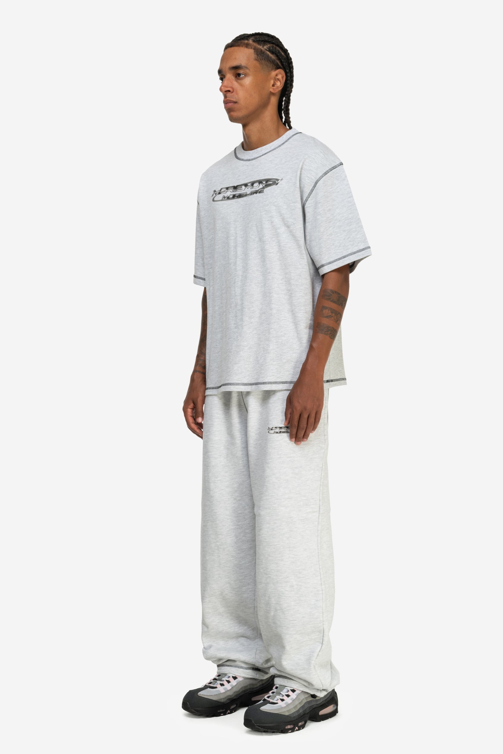 FLATLOCK BASE TEE GRAY MELANGE