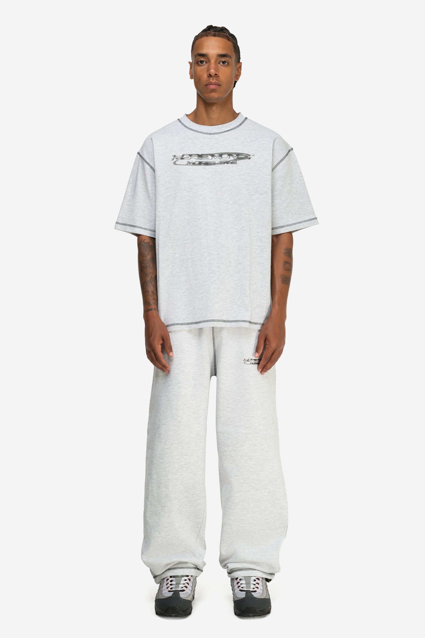 FLATLOCK BASE TEE GRAY MELANGE