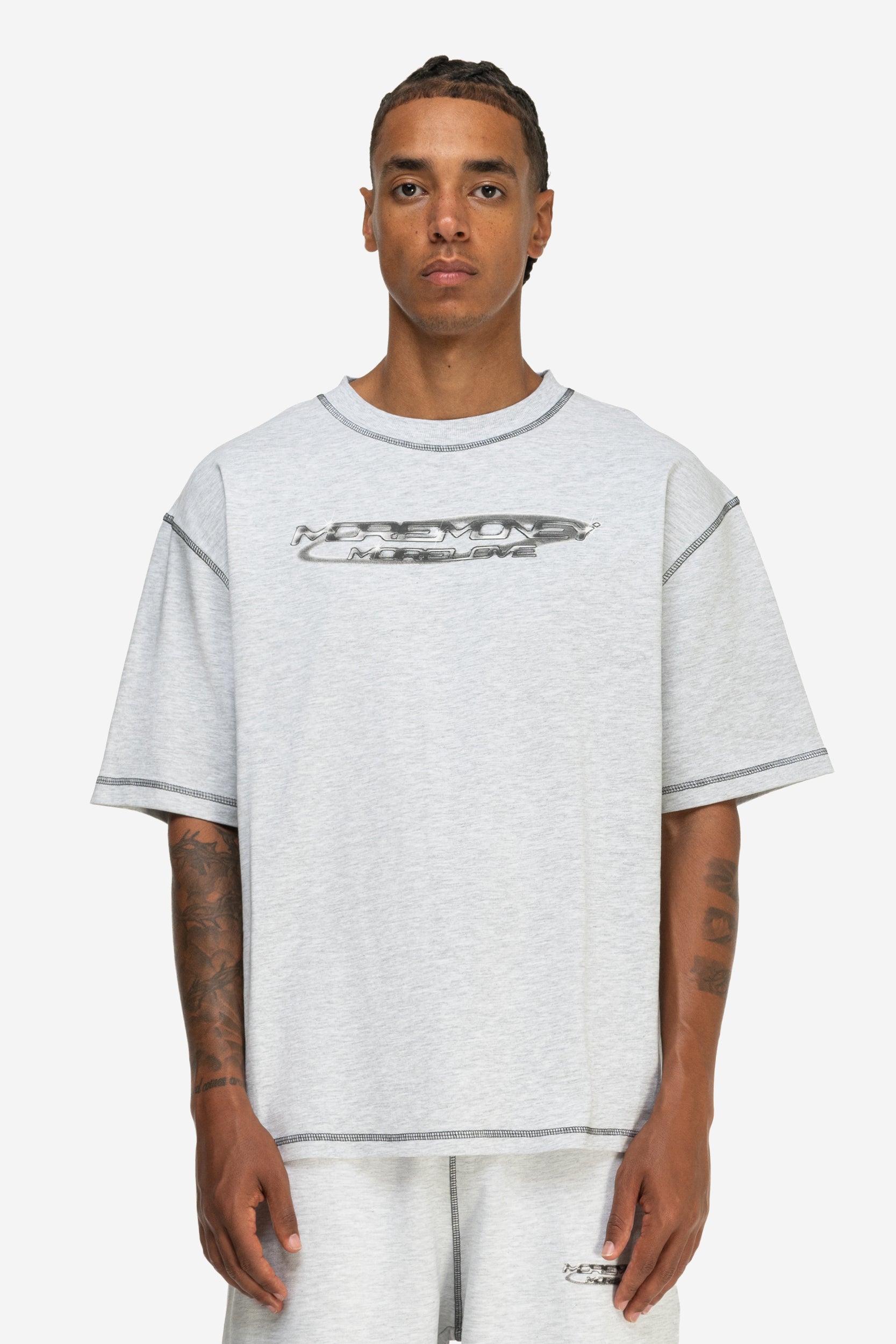FLATLOCK BASE TEE GREY MELANGE