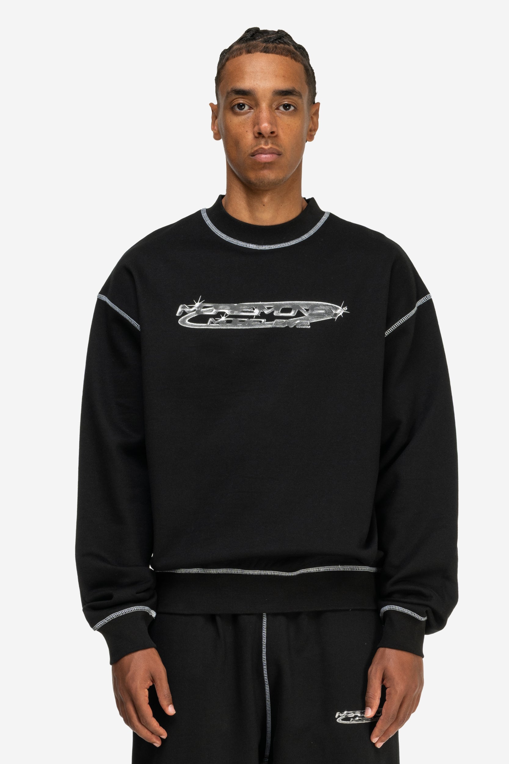 FLATLOCK BASE SWEATER BLACK