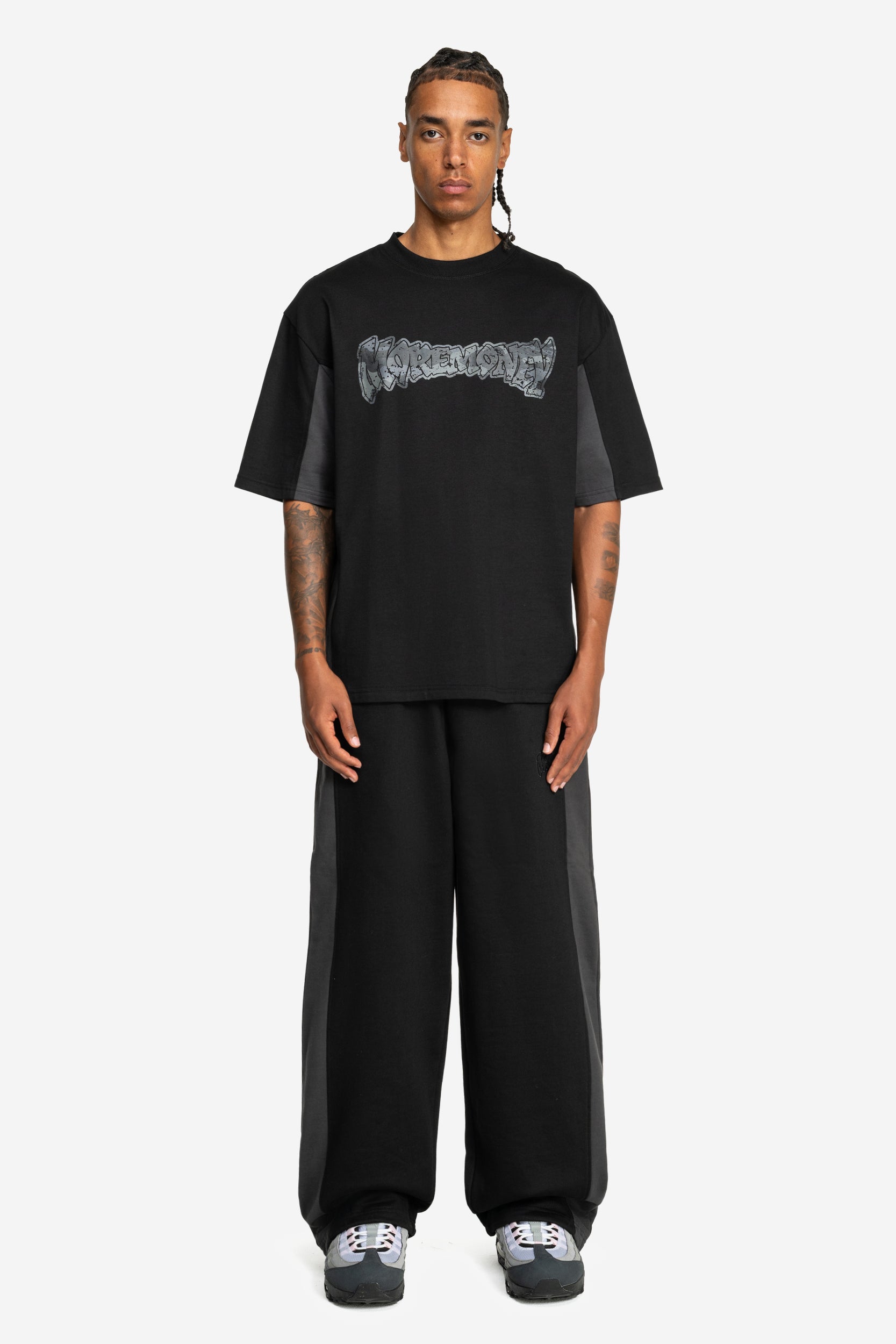 SPLIT TEE BLACK GREY