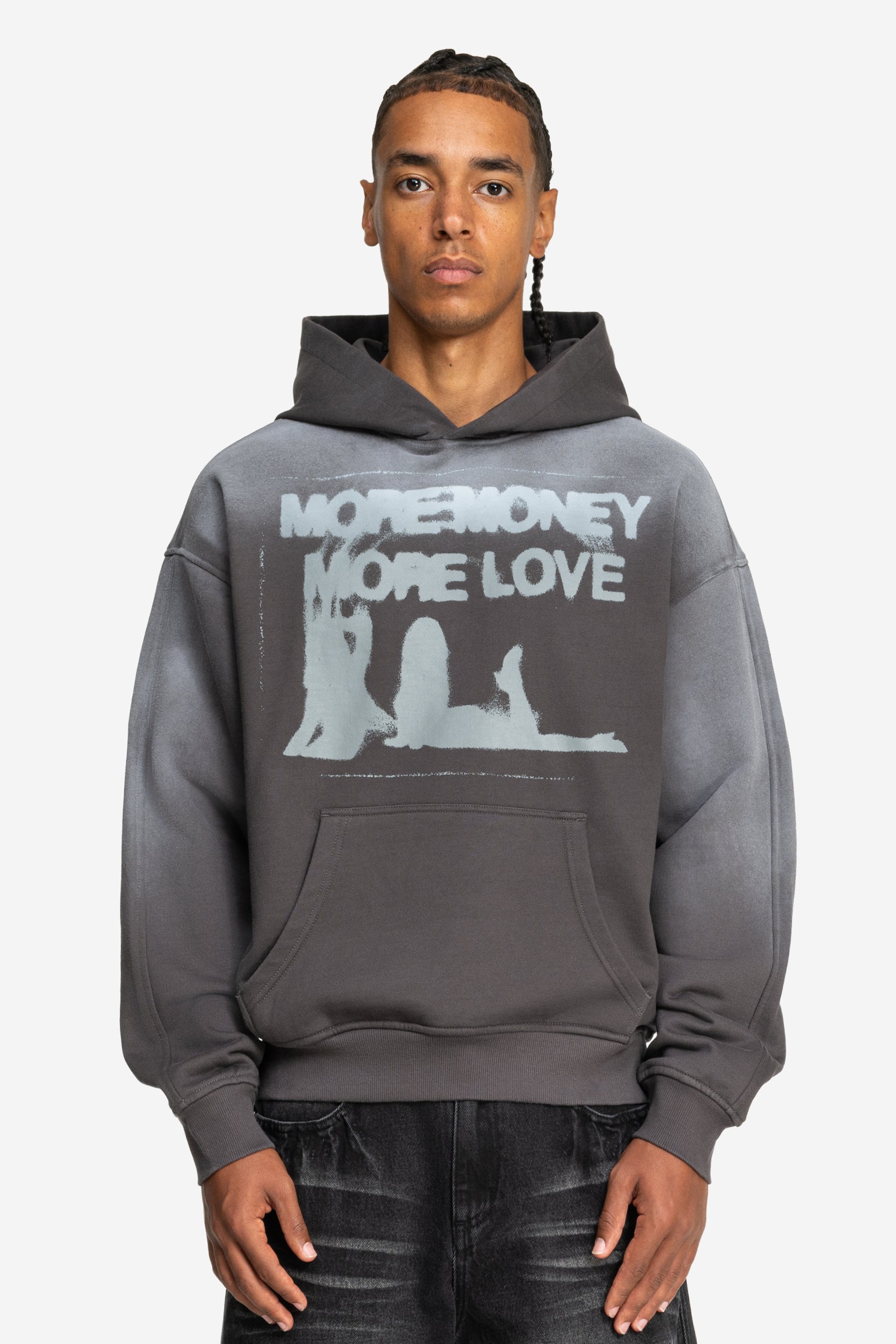 WET DREAM HOODIE DARK GREY WASHED