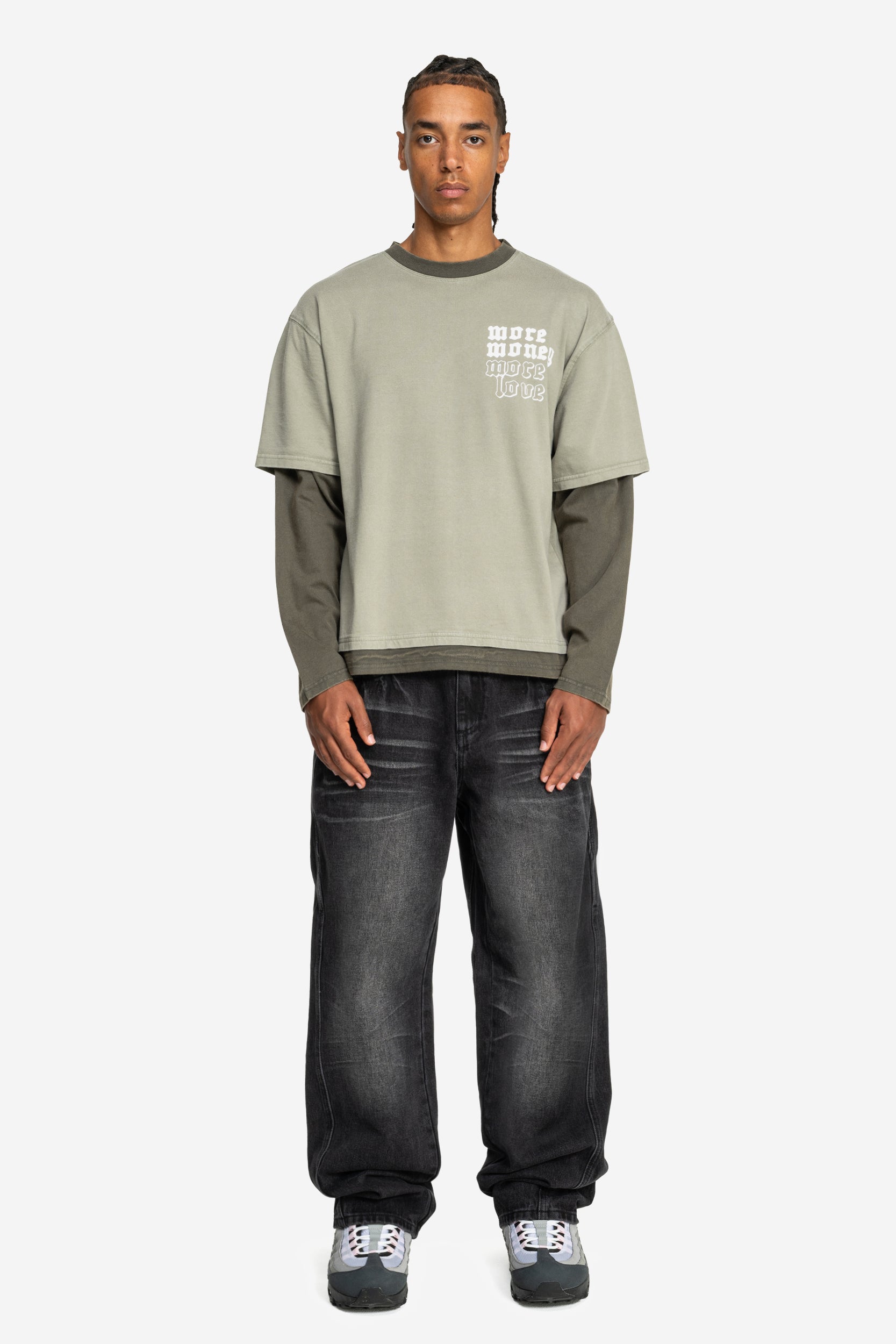 LAYERED LONGSLEEVE WASHED MUD