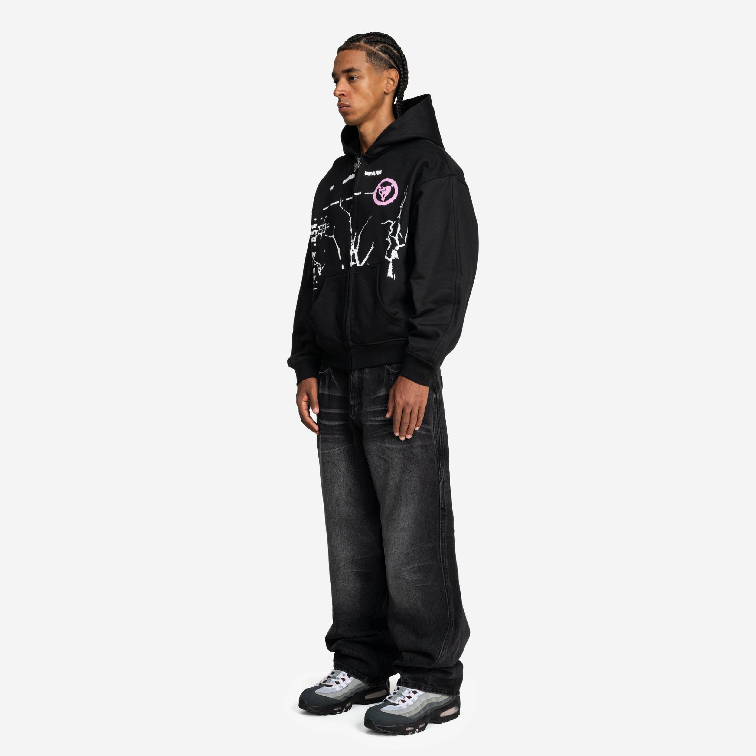MONEY ROOTED ZIP BLACK