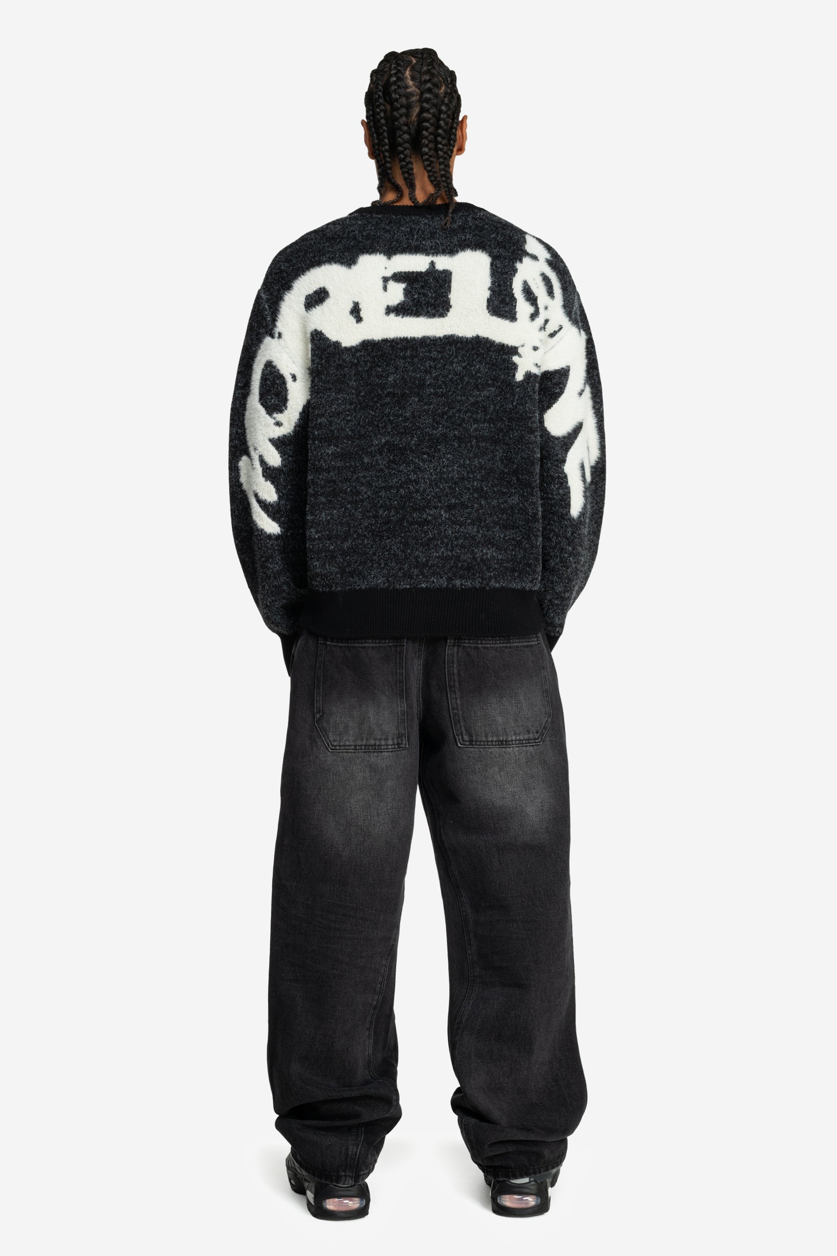 FURRY KNIT SWEATER BLACK