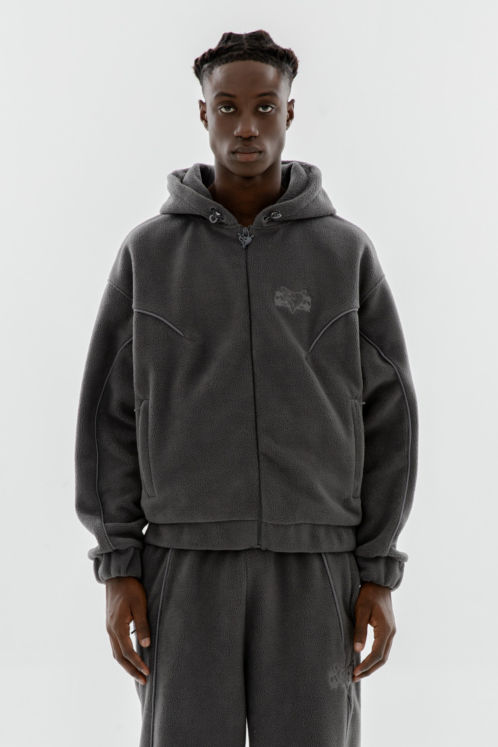 STAR WREATH FLEECE ZIP TORNADO GRAY