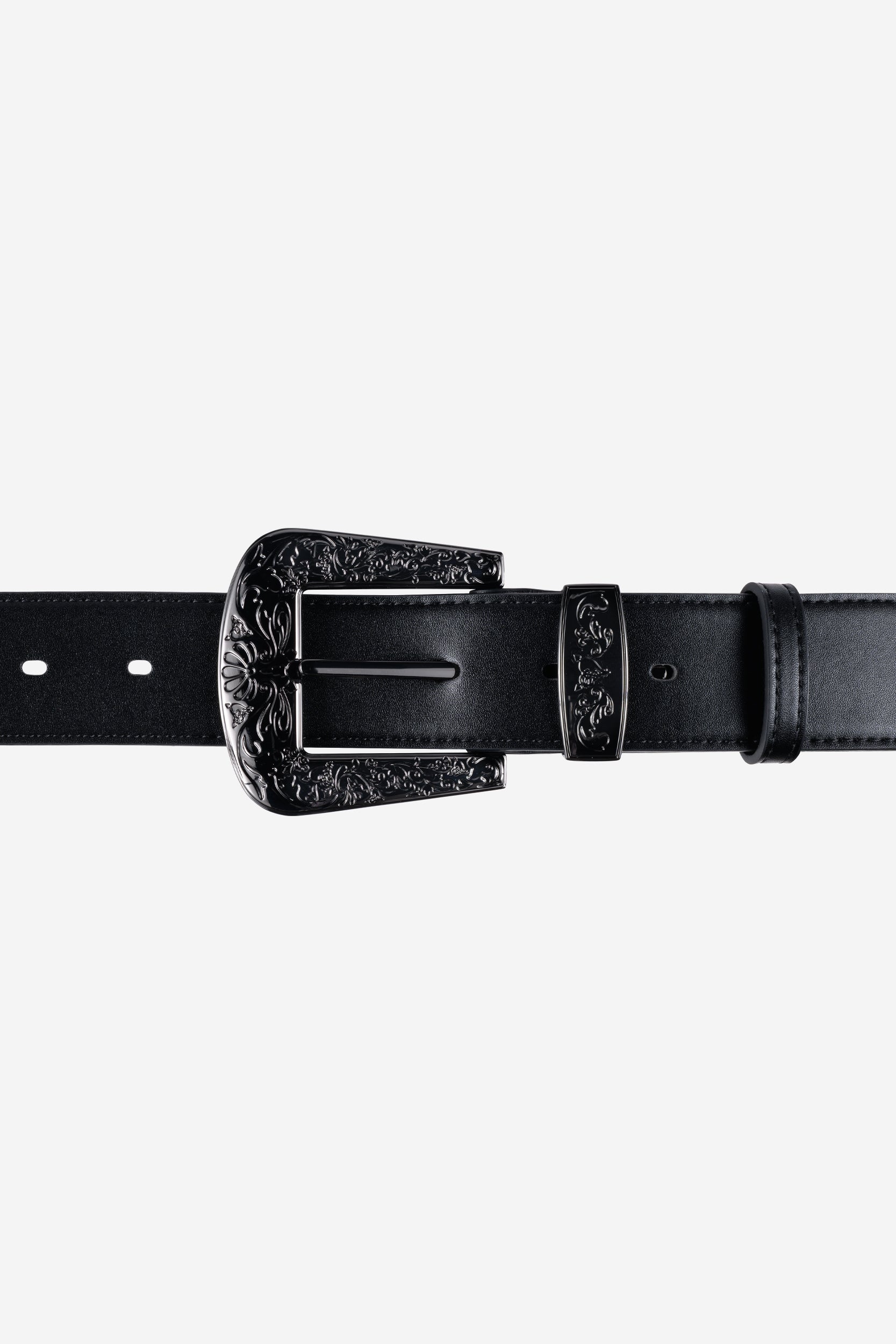 EMBOSSED WESTERN BELT BLACK