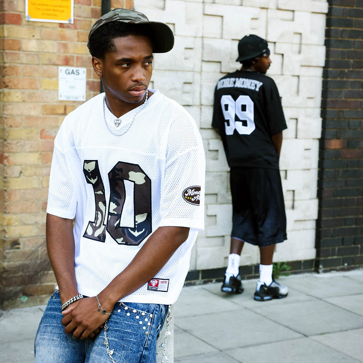 TOUCHDOWN MESH JERSEY WHITE/CAMO + DIVISION JORTS DARK BLUE