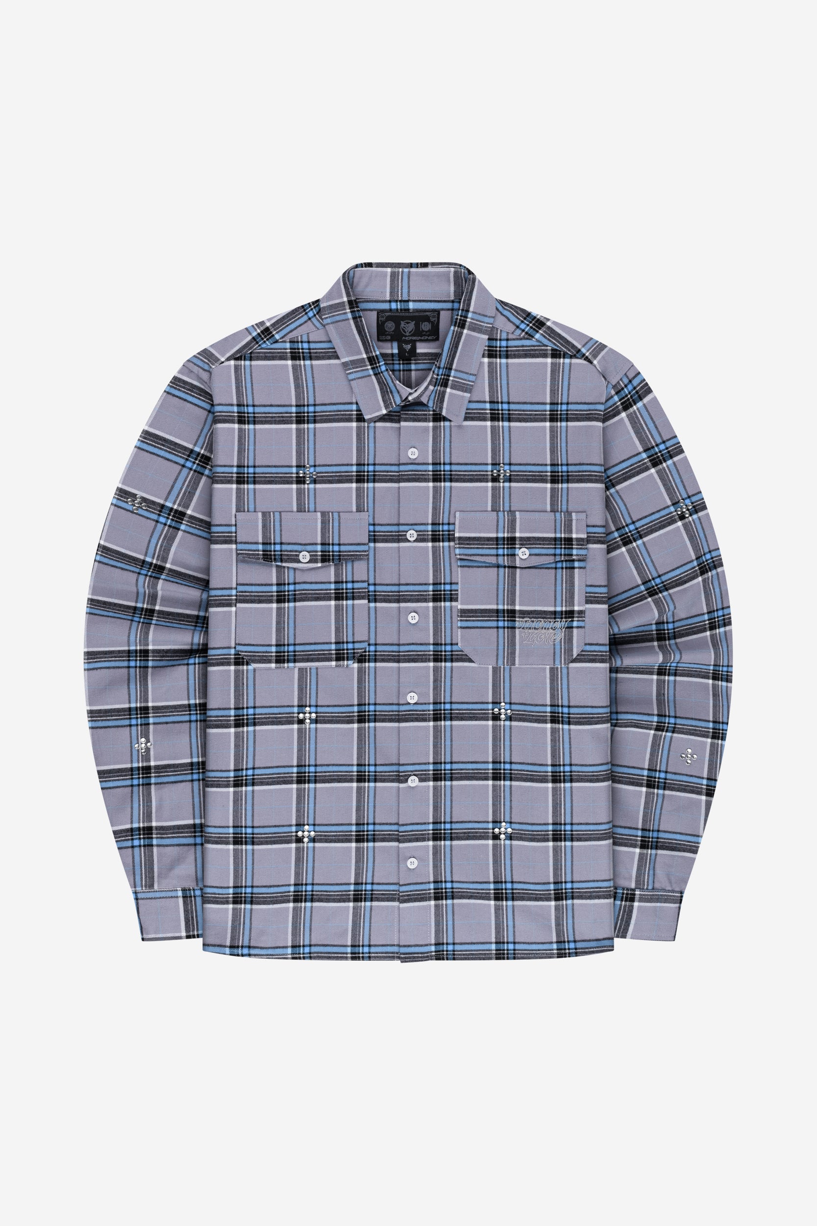 PLUS RHINESTONE FLANNEL BLUE