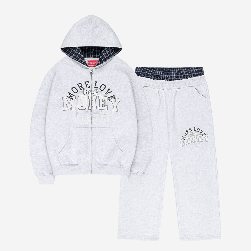 ATHL. HOODIE + JOGGER HEATHER GREY SET