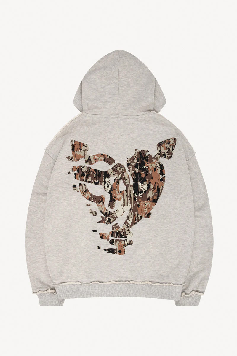 MONEY CALLING FLATLOOK HOODIE GREY MELANGE