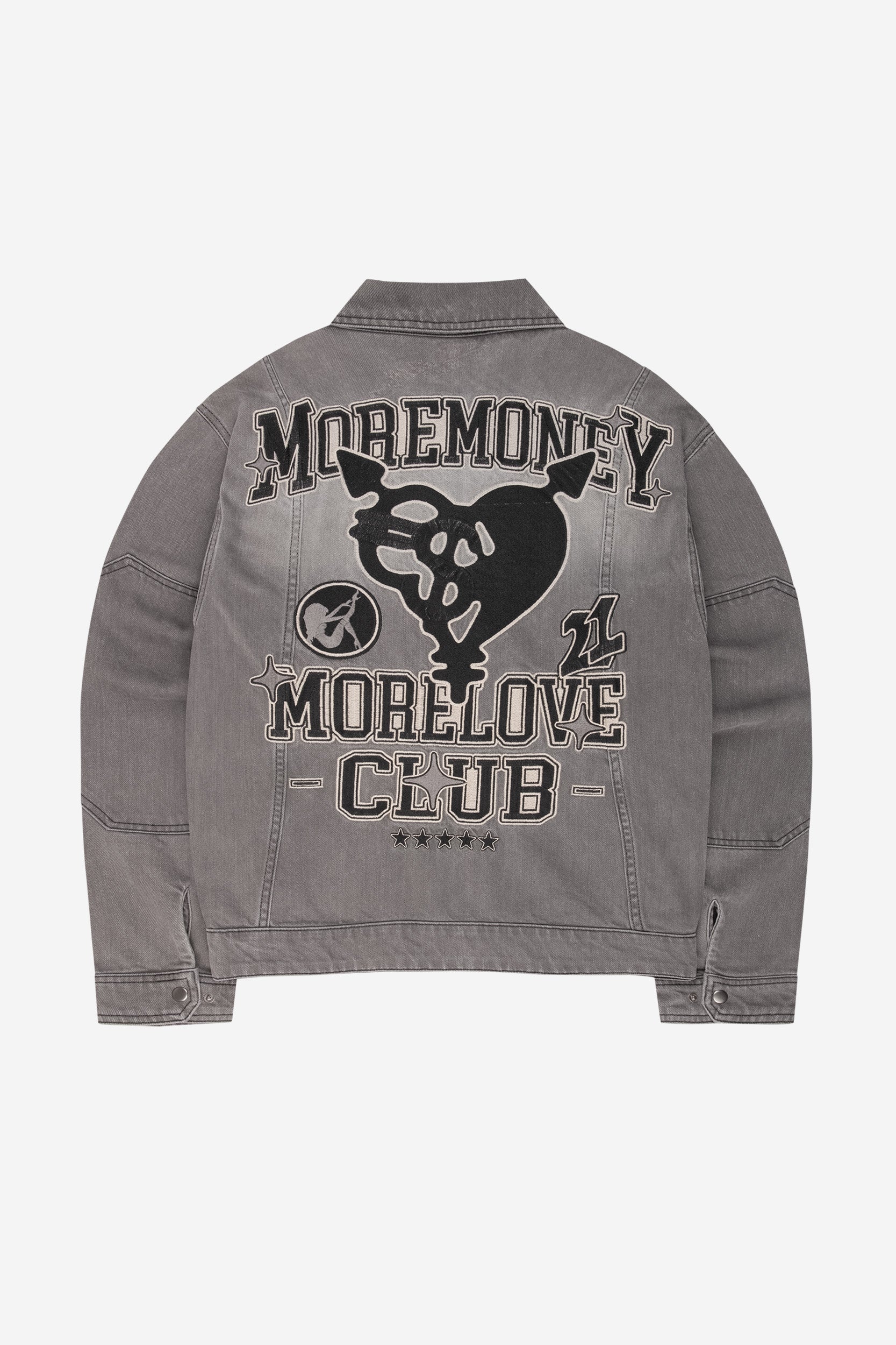 PATCHED UP TRUCKER DENIM JACKET GREY