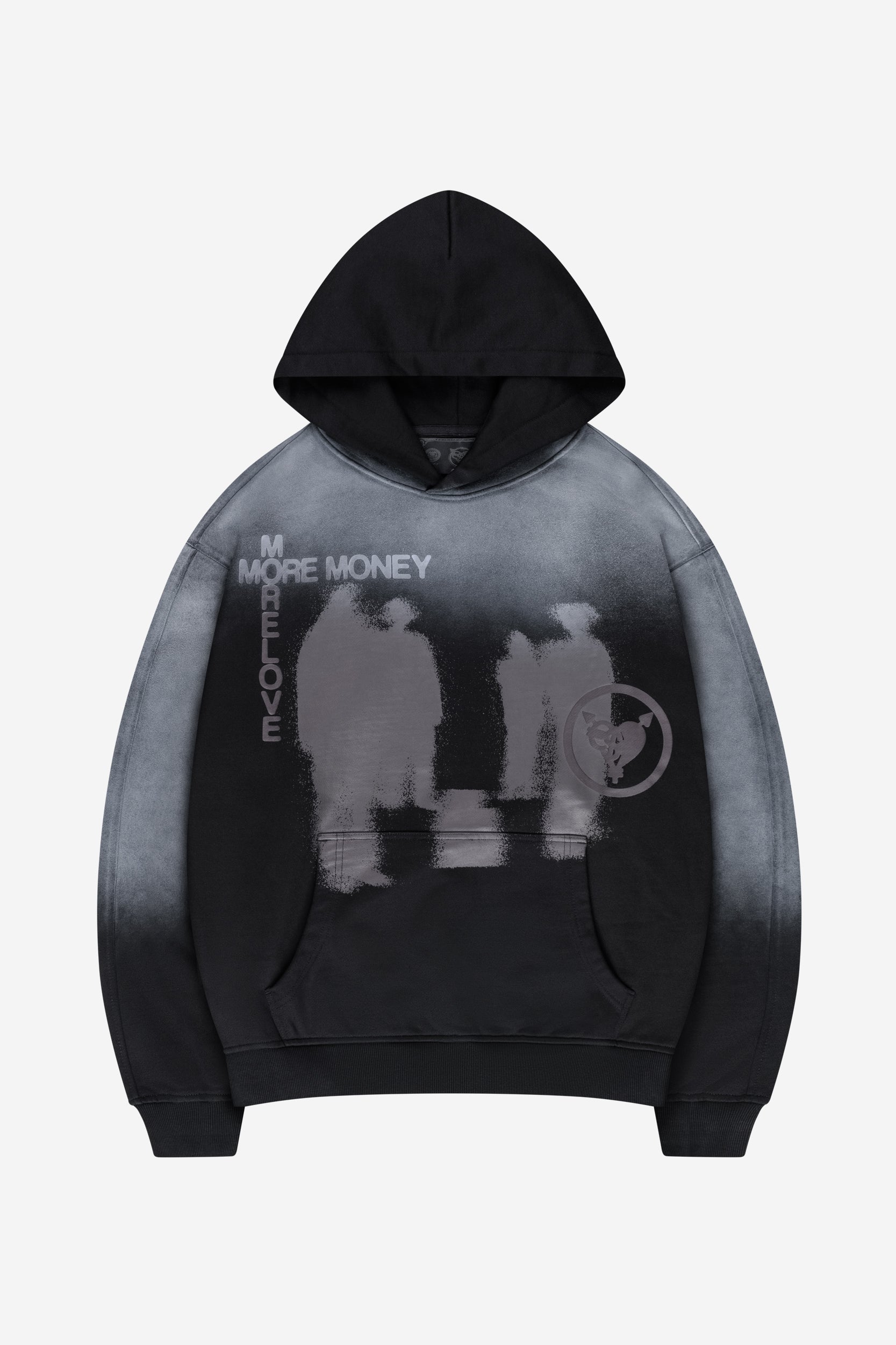 LOST BOND HOODIE BLACK SPRAY WASHED