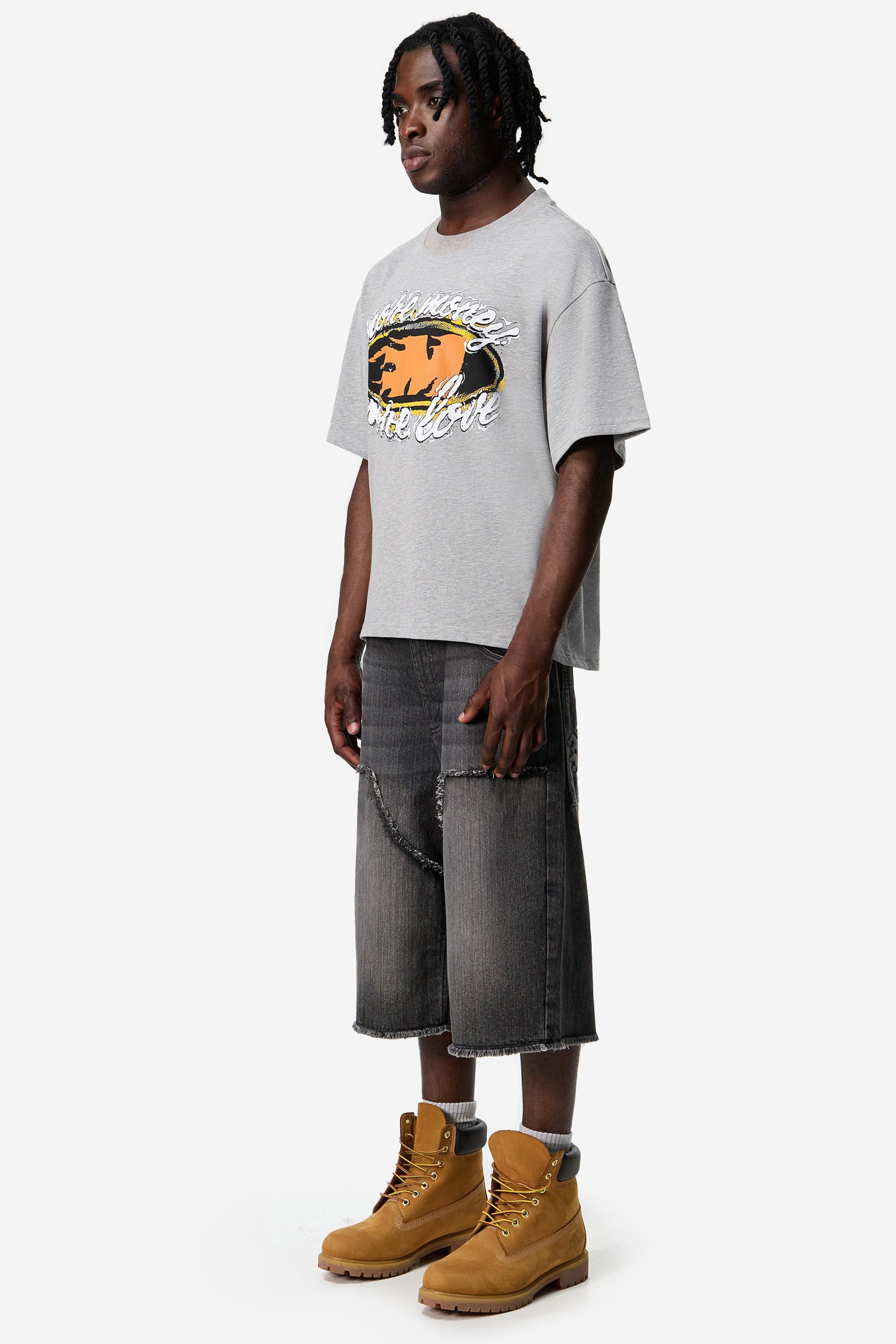 FLAMING M TEE GREY MELANGE