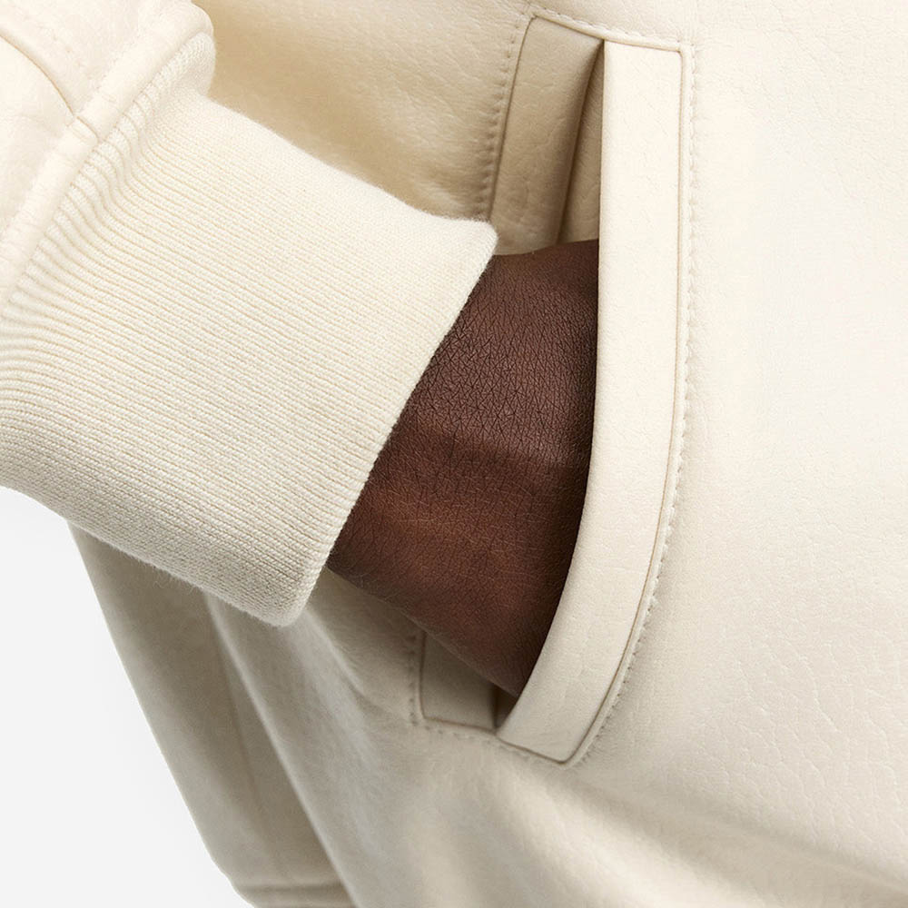 HEAVY HEART LEATHER JACKET WHITE