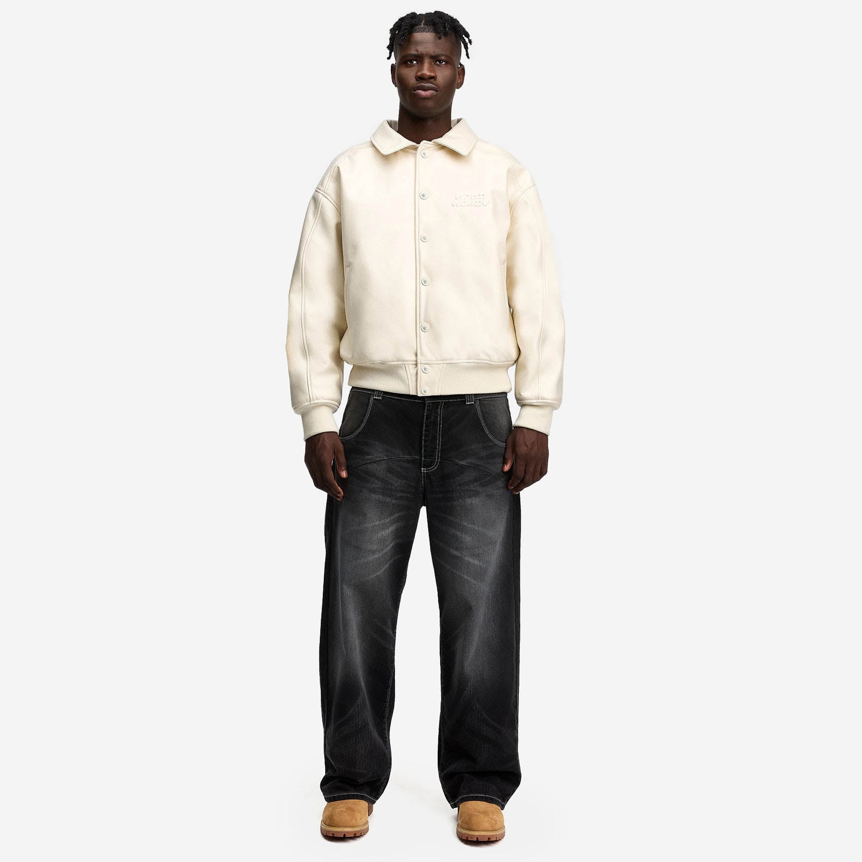 HEAVY HEART LEATHER JACKET WHITE