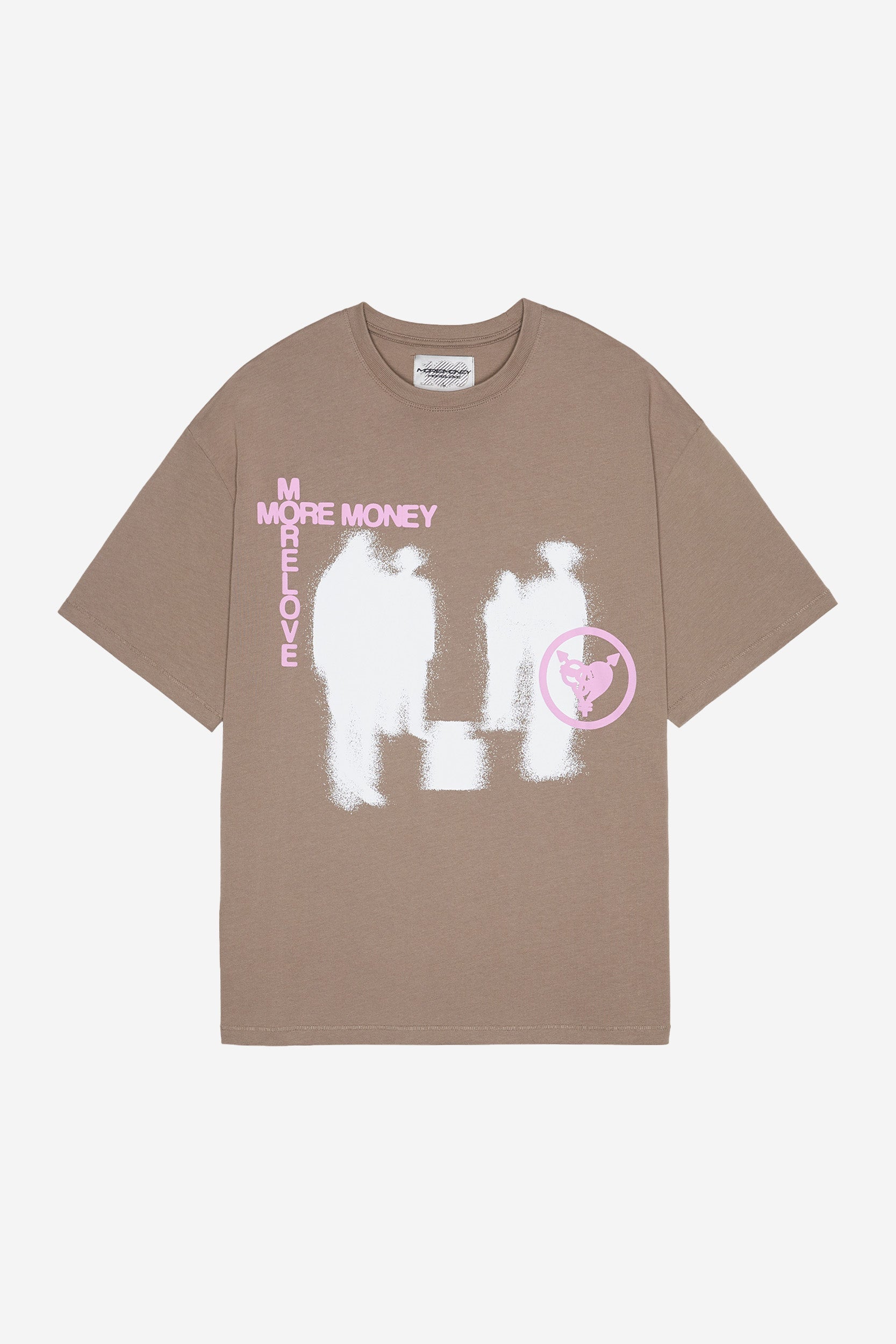LOST BOND TEE TOFFEE + HEART PATCHED SHORTS BROWN