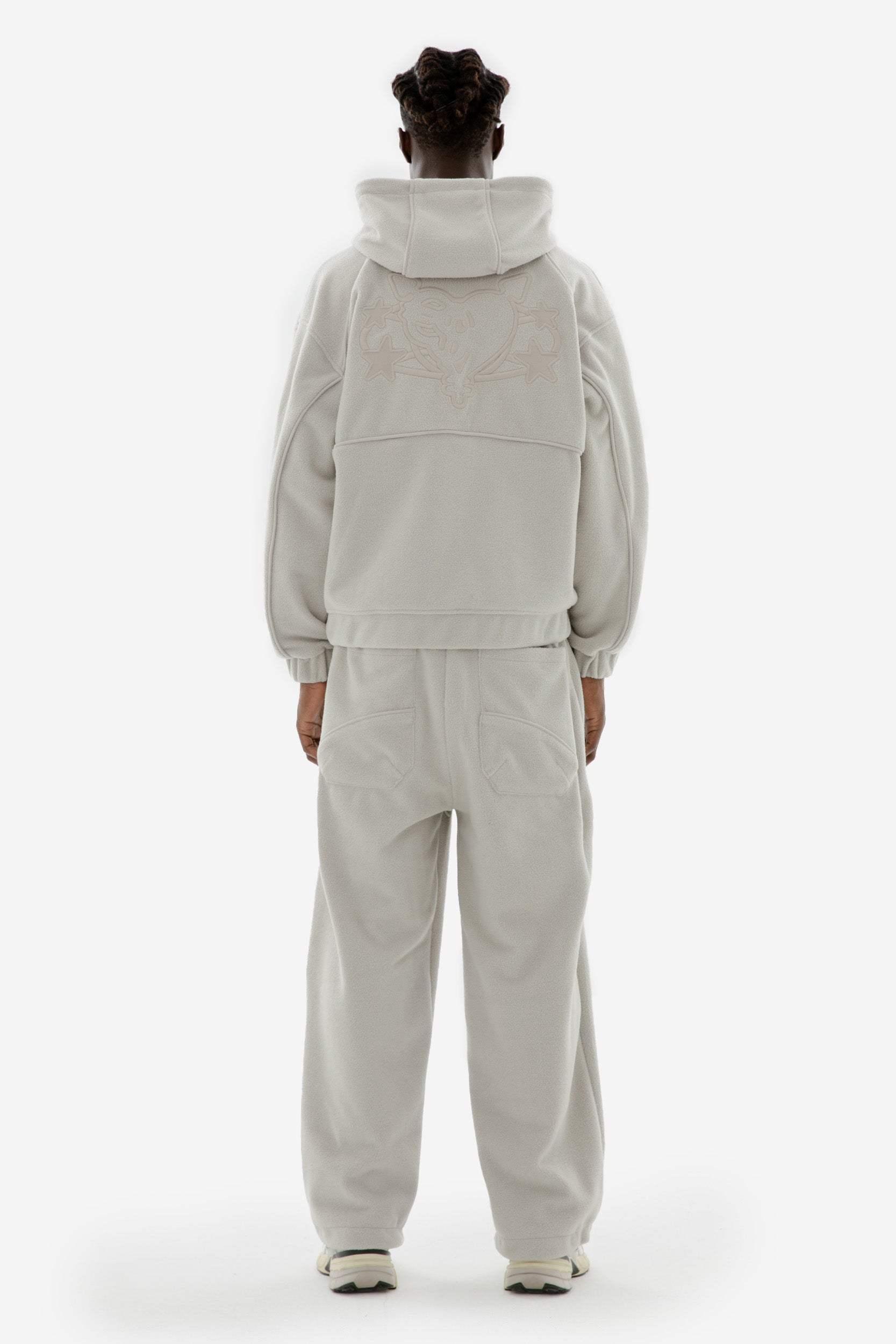 STAR WREATH FLEECE ZIP LIGHT GREY