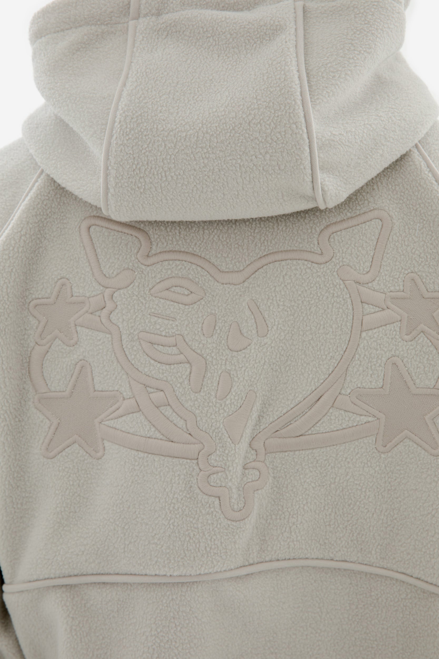 STAR WREATH FLEECE ZIP LIGHT GREY