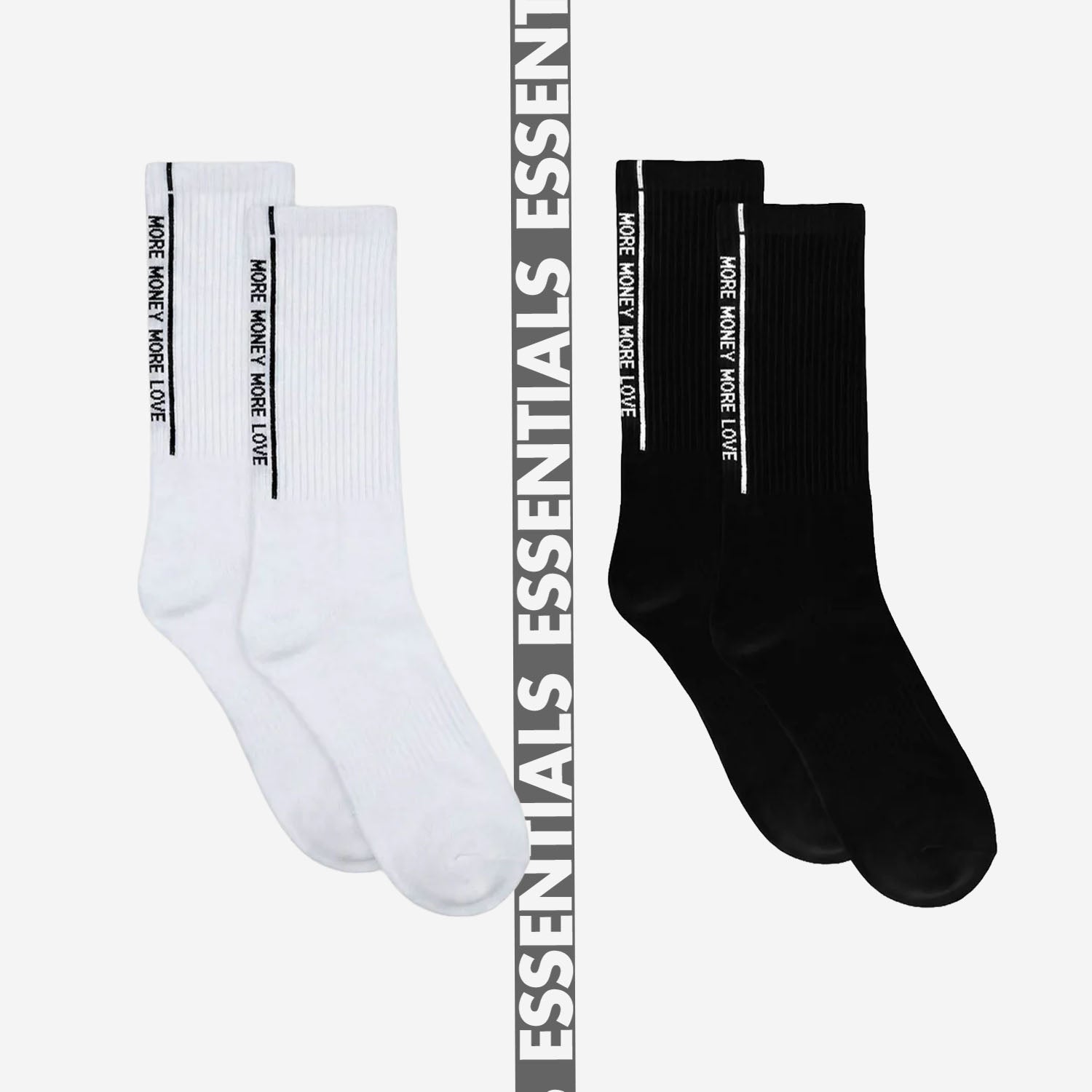 STRIPED SOCKS 6-PACK (BLACK & WHITE)