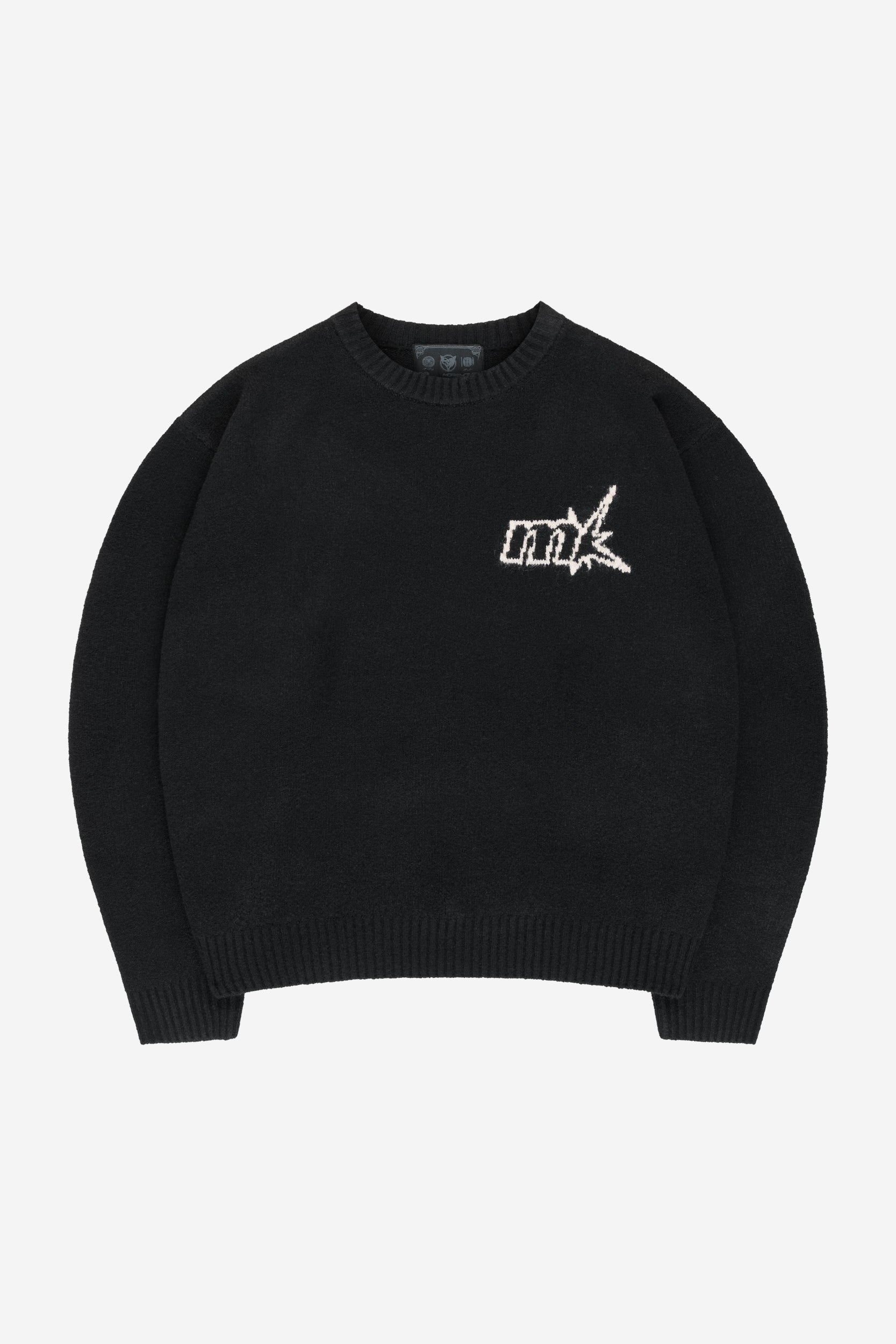 FUZZY KNIT SWEATER BLACK + DISTINCTIVE DENIM BLACK