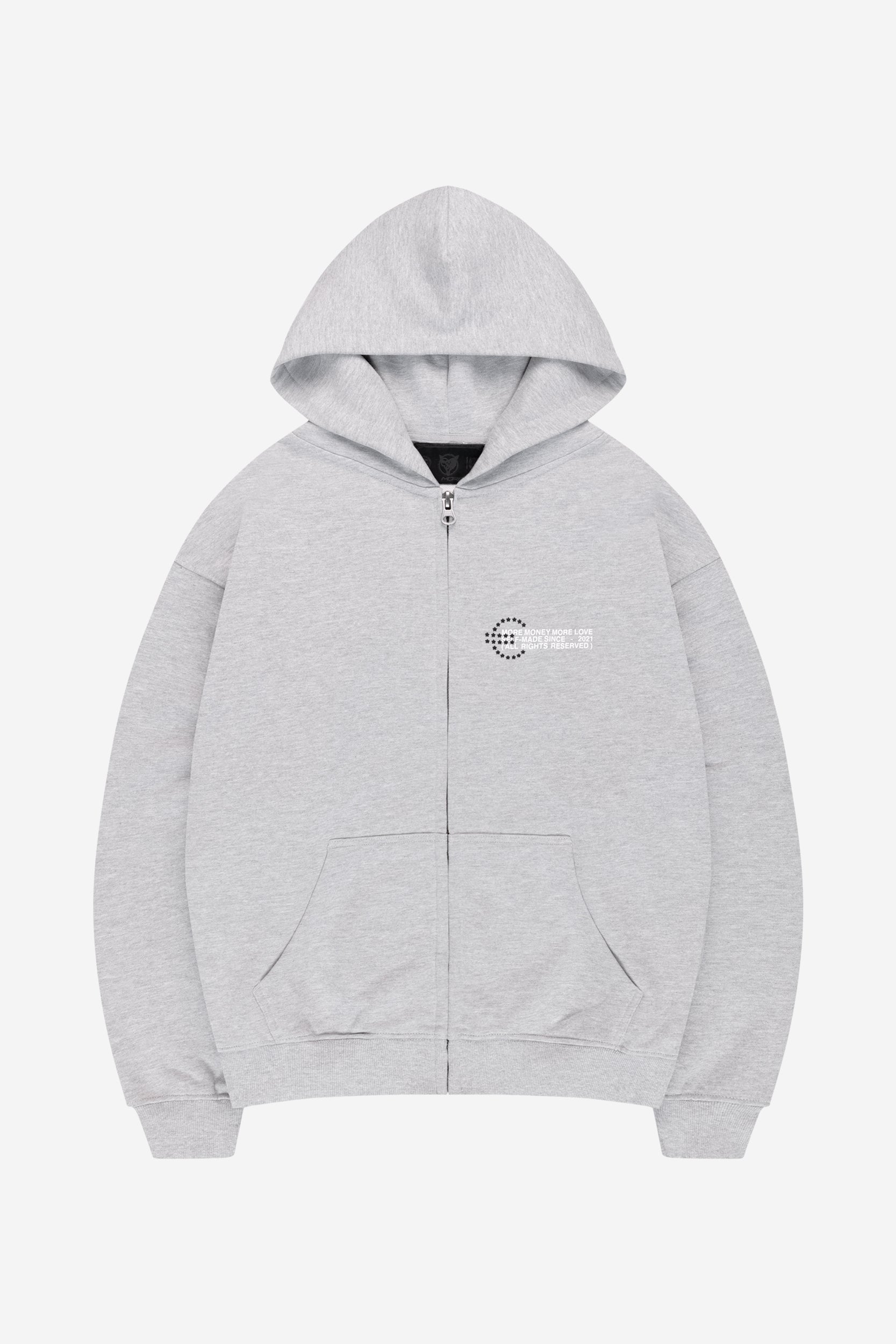 PROFIT ZIP HOODIE GREY MELANGE