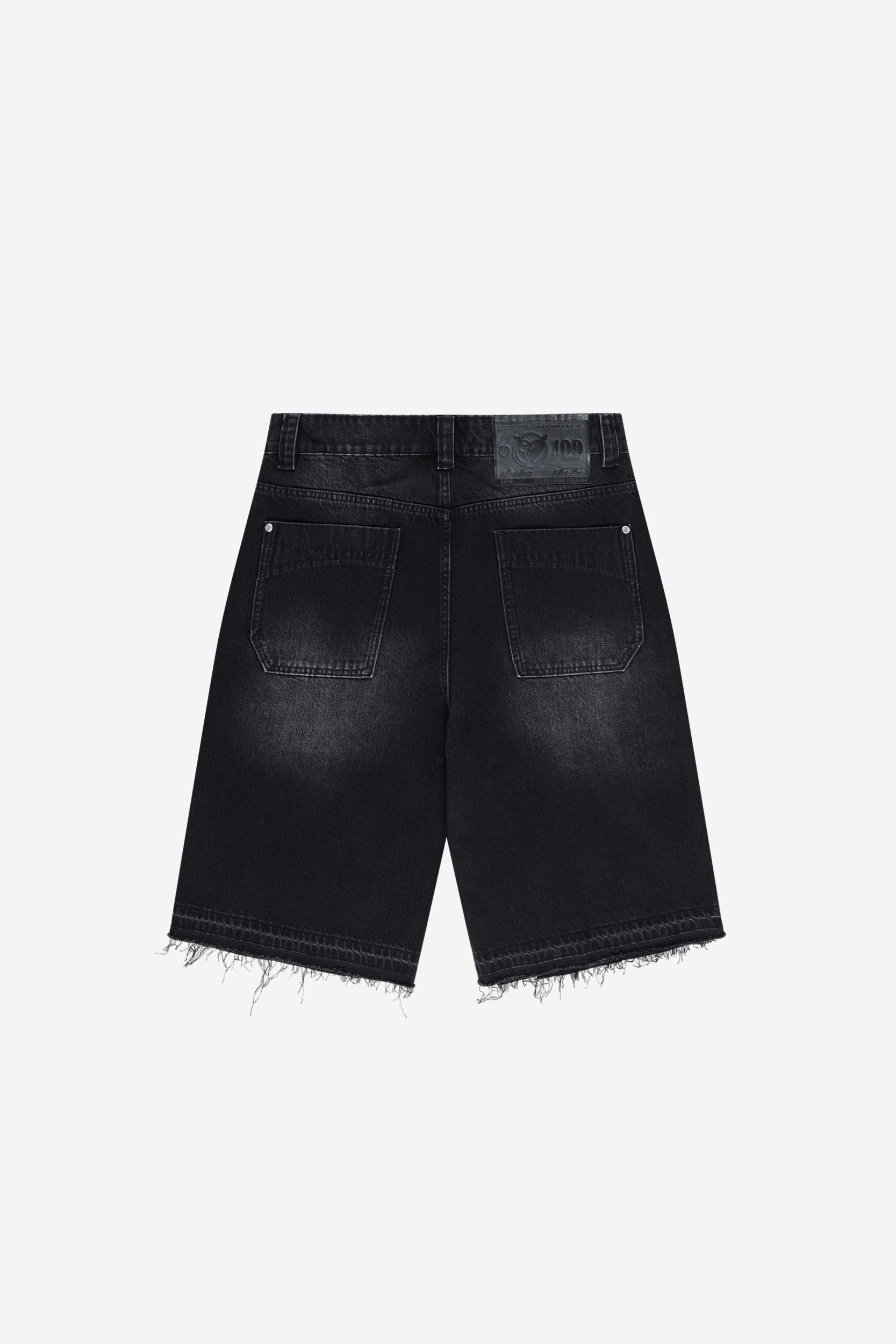 RHINESTONE CARPENTER JORTS BLACK