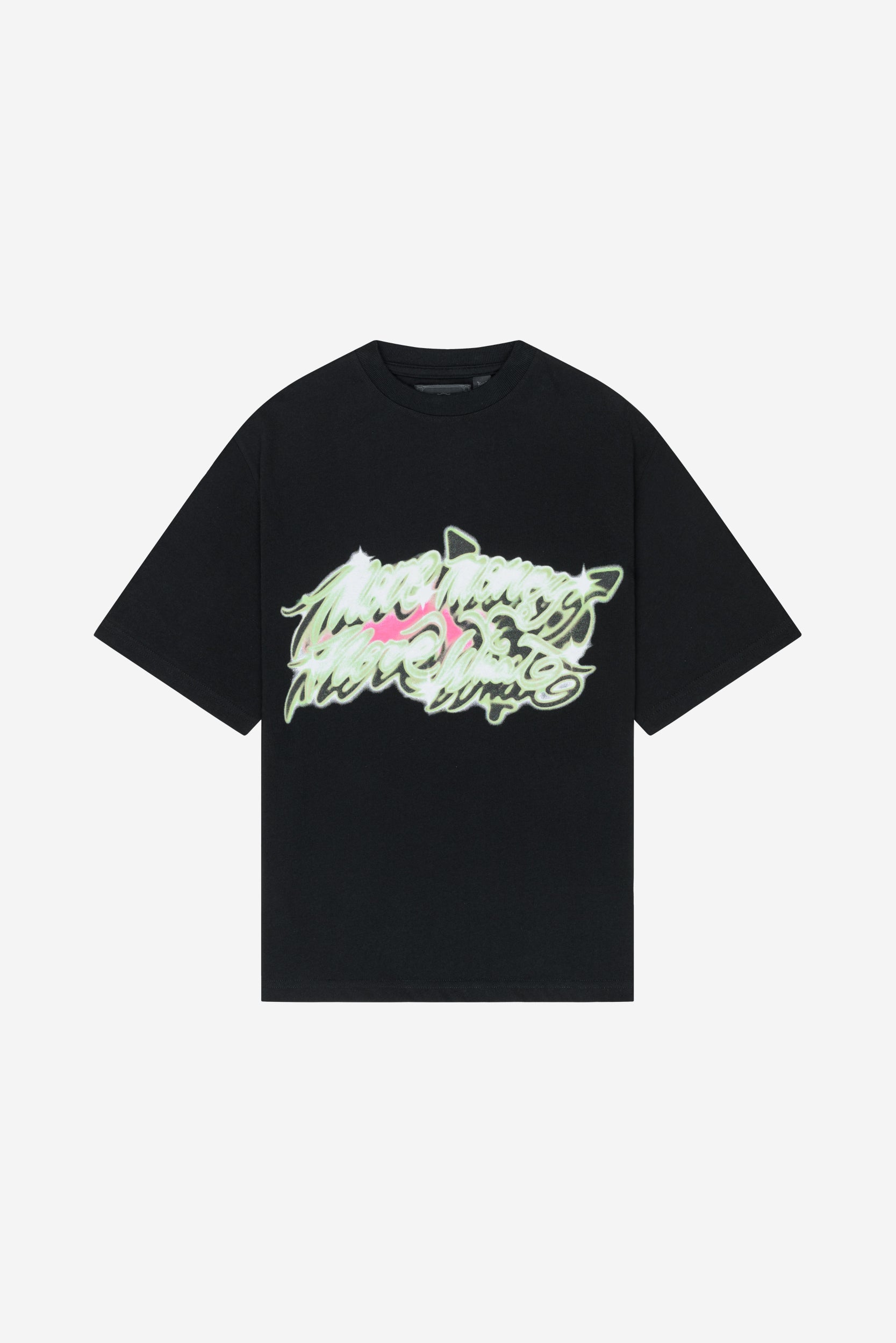 MORE WHAT TEE BLACK + RHINESTONE CARPENTER JORTS BLACK