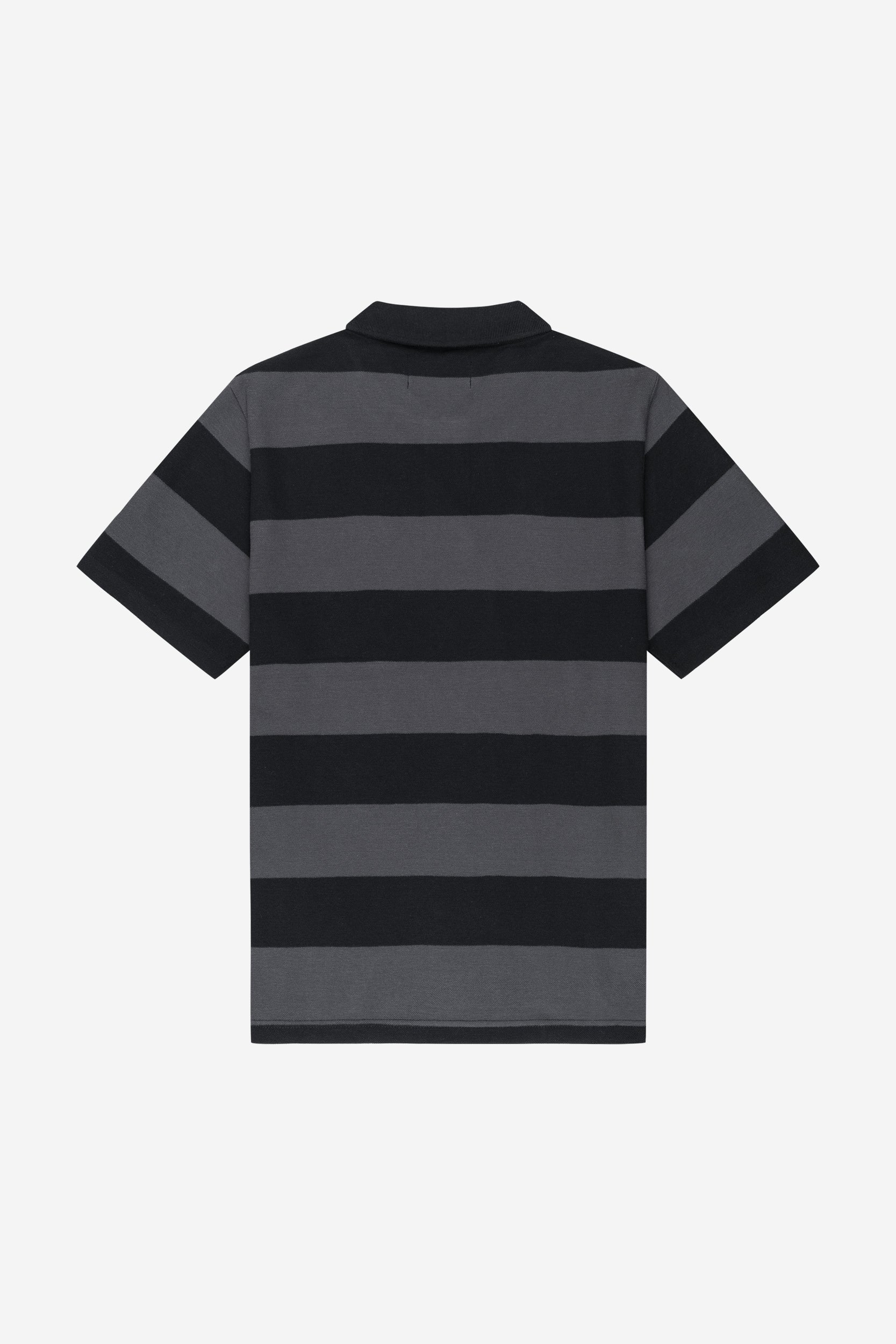 STRIPED POLO SHIRT BLACK
