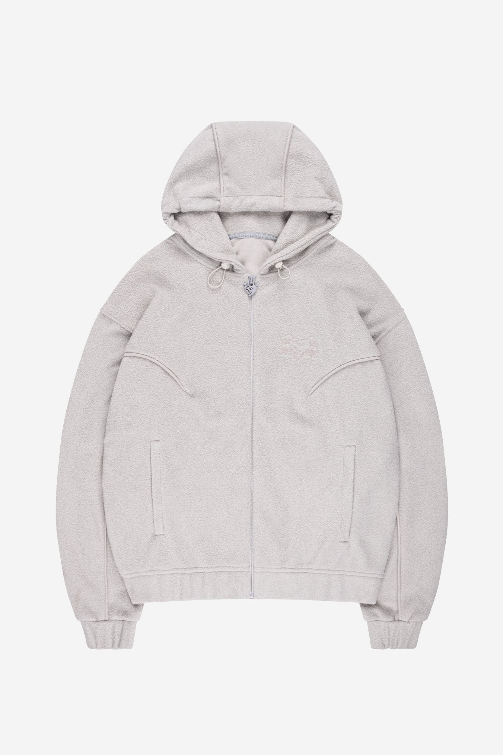 STAR WREATH FLEECE ZIP LIGHT GREY