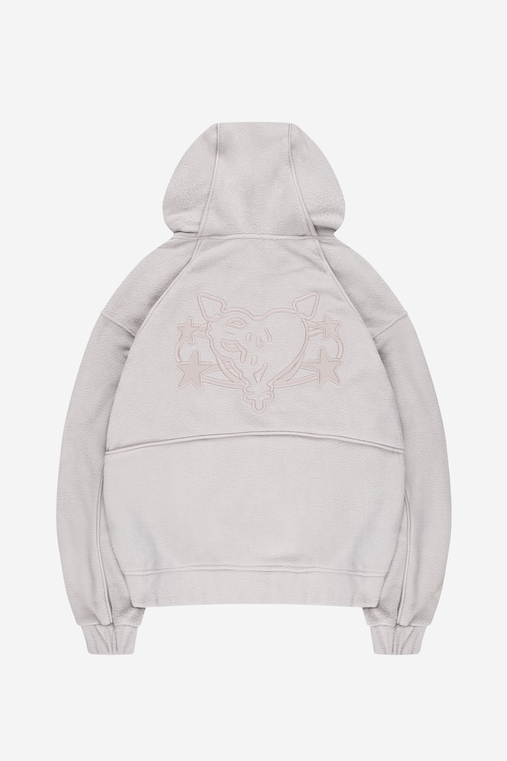 STAR WREATH FLEECE ZIP LIGHT GREY