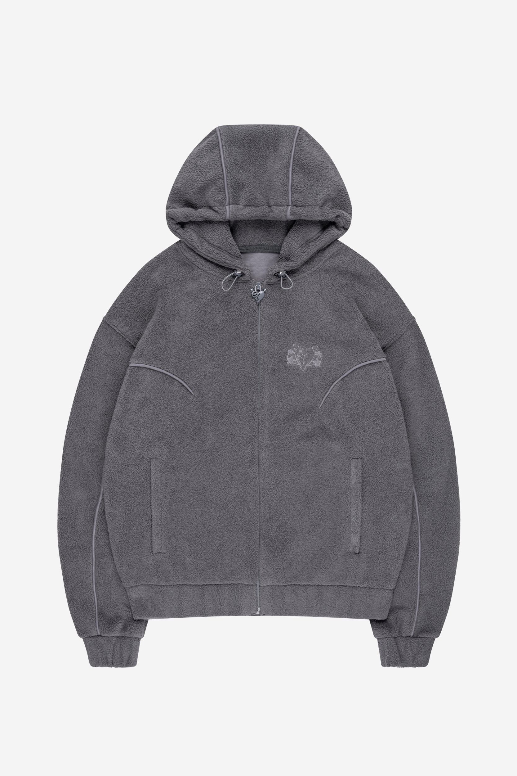 STAR WREATH FLEECE ZIP TORNADO GRAY