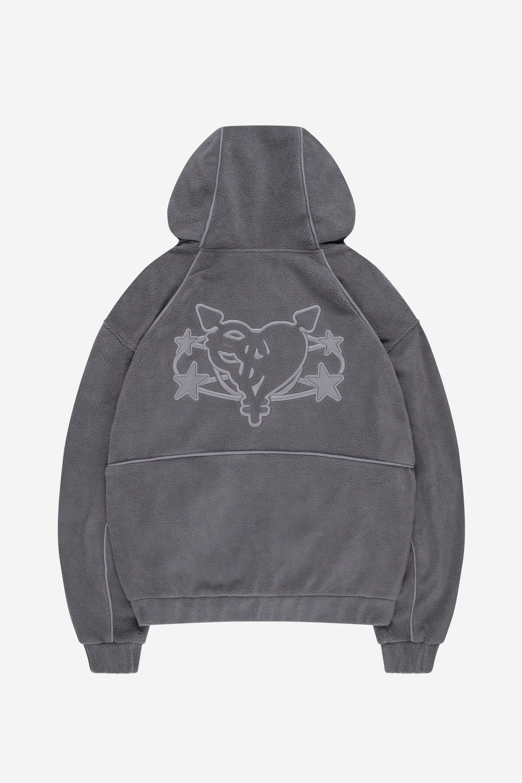 STAR WREATH FLEECE ZIP TORNADO GRAY