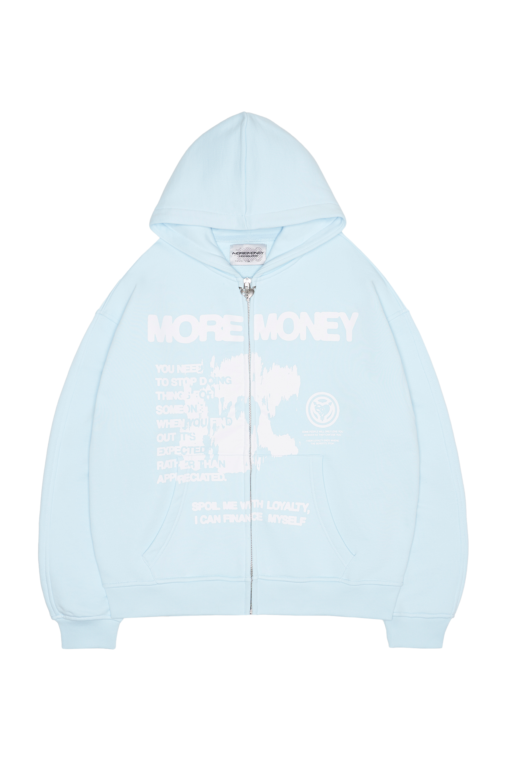 More Money More Love Icy Frost Streetwear Zip Hoodie