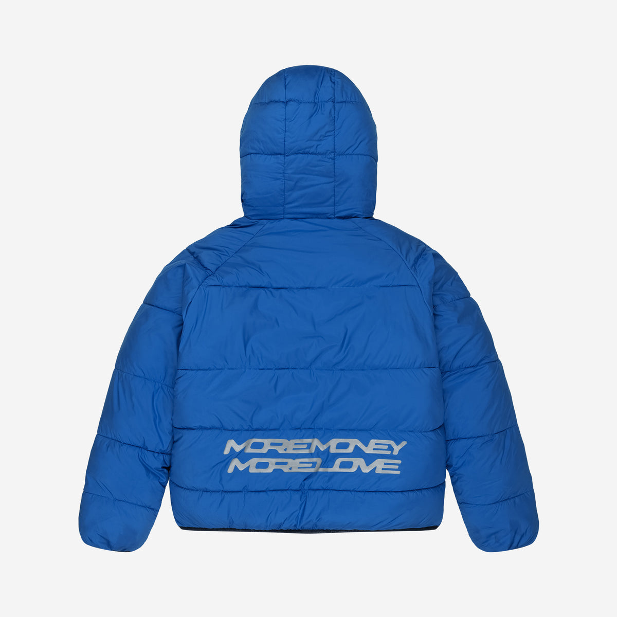 REVERSIBLE PLAID PUFFER BLUE