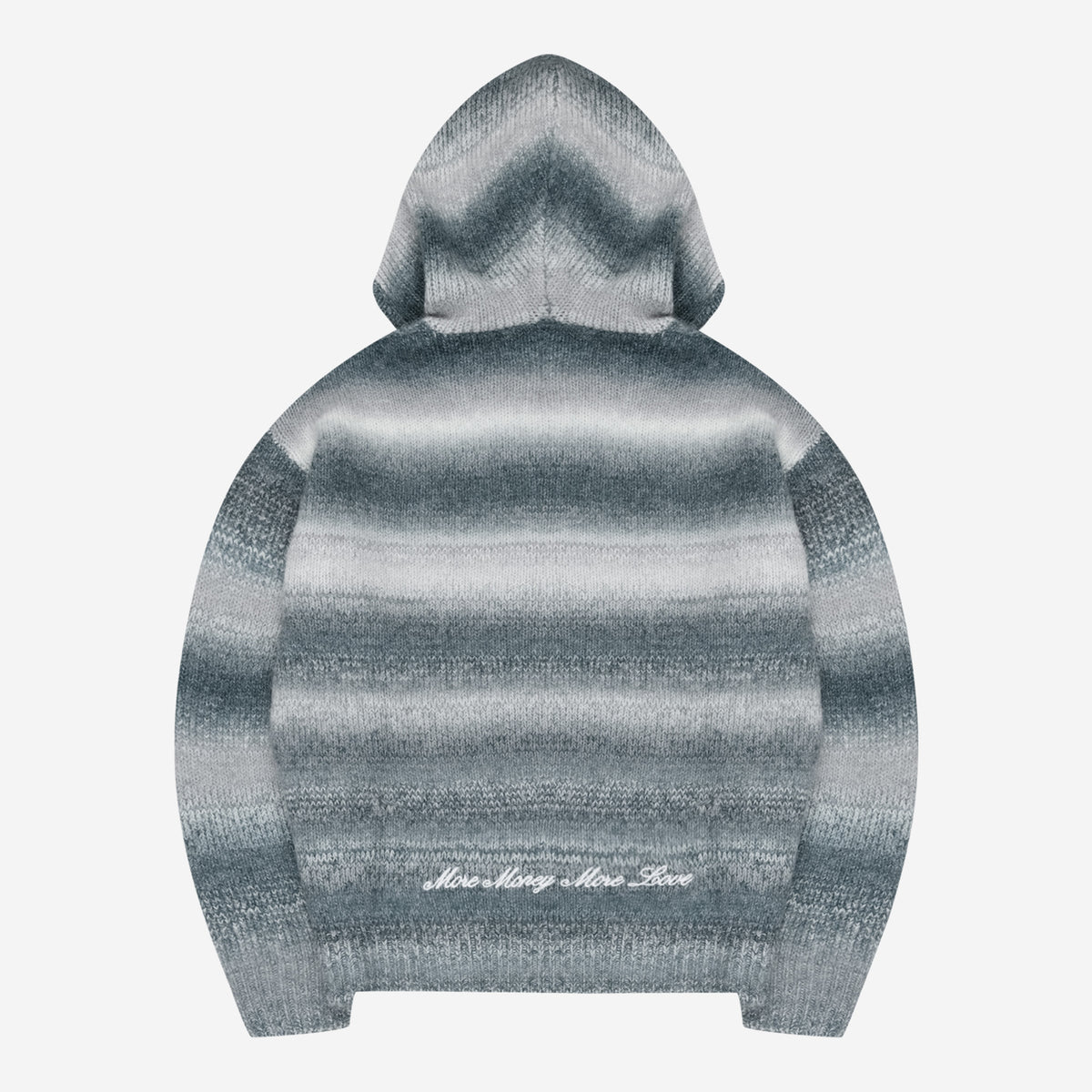 GRADIENT KNIT ZIP HOODIE FROSTY GREY