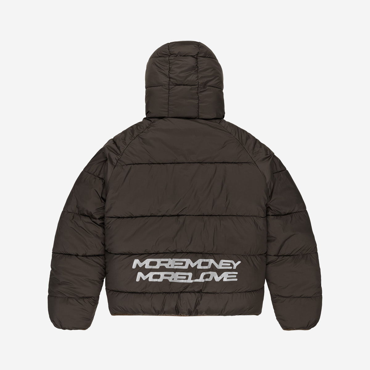REVERSIBLE PLAID PUFFER BROWN