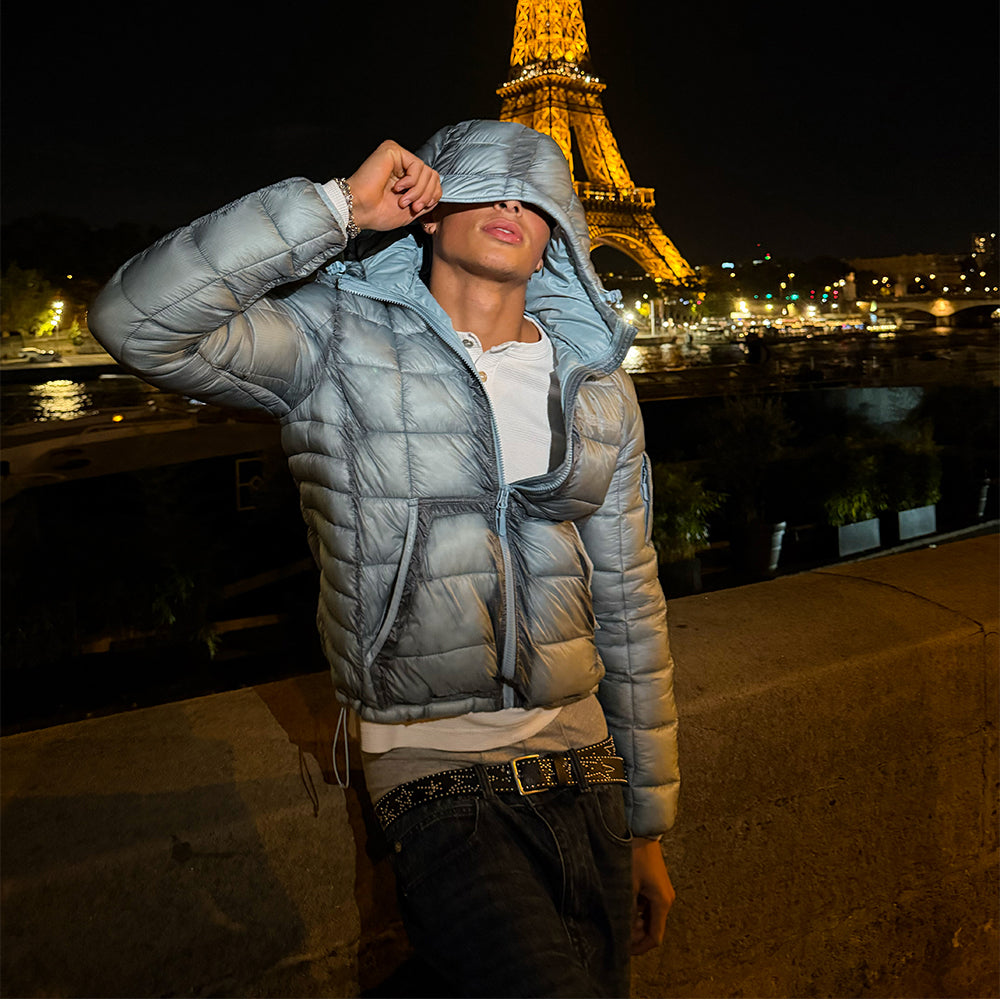 MORE MONEY SLIM PUFFER ICE BLUE