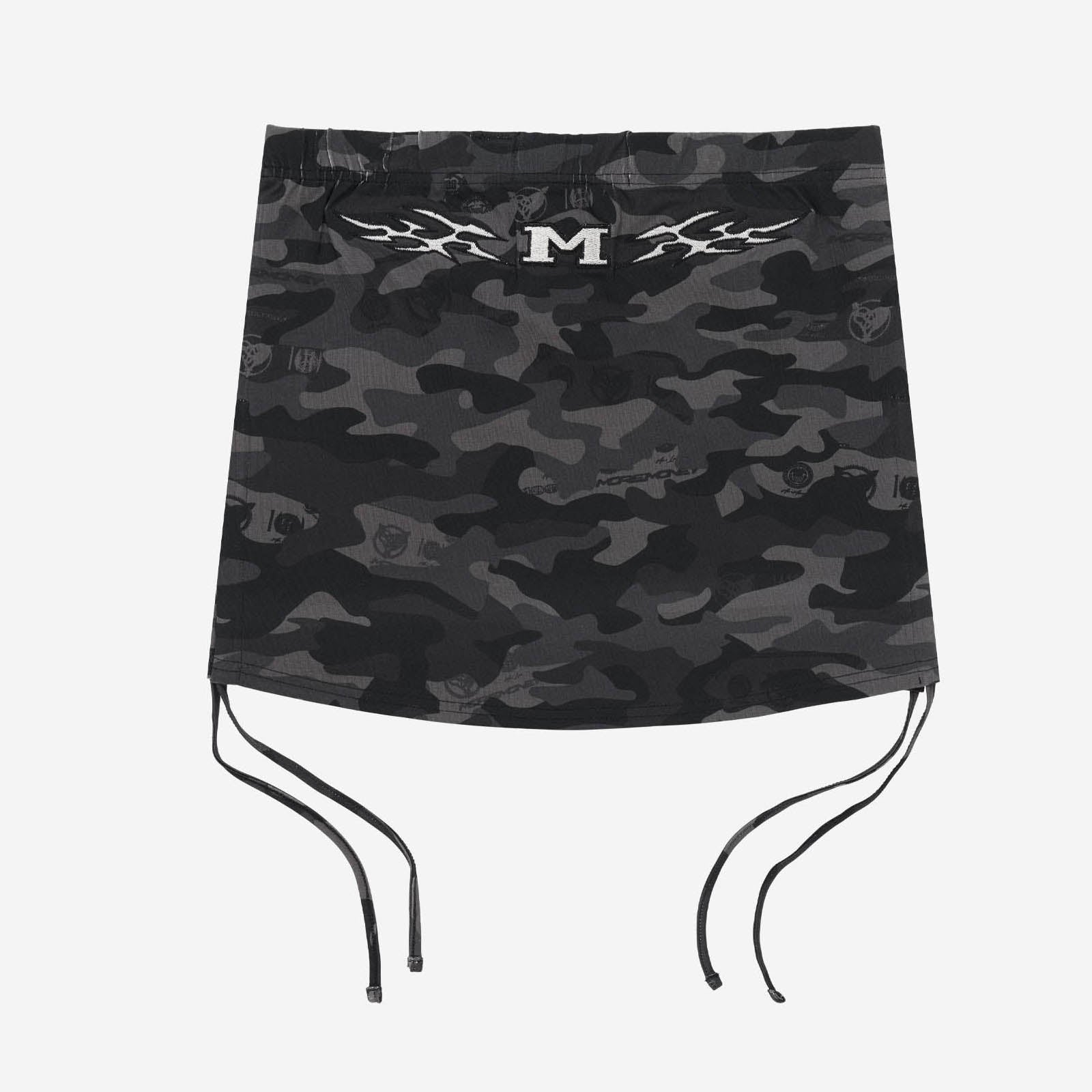 CAMO STRINGS SKIRT BLACK