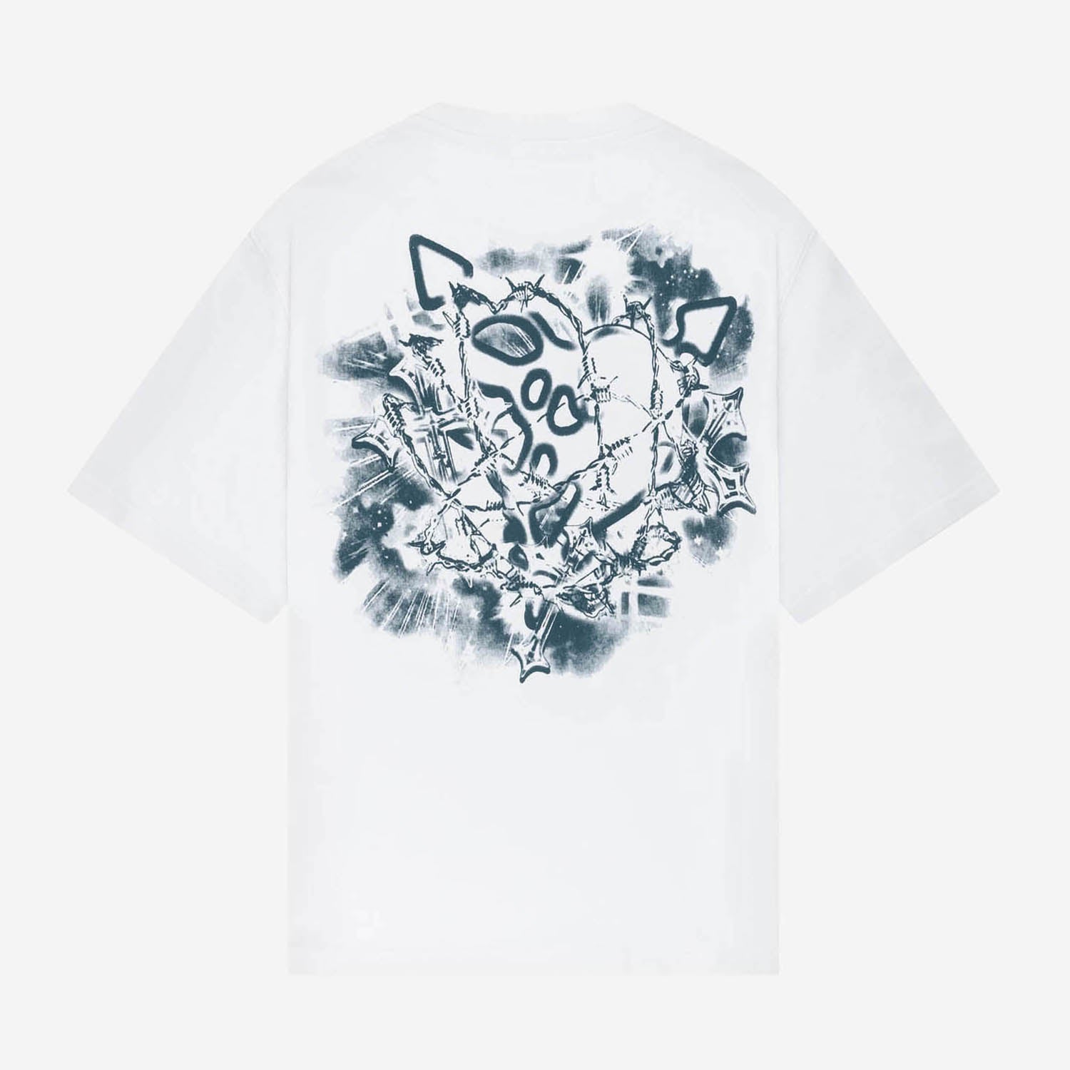 WIRED TEE WHITE + DISTINCTIVE DENIM WASHED BLUE