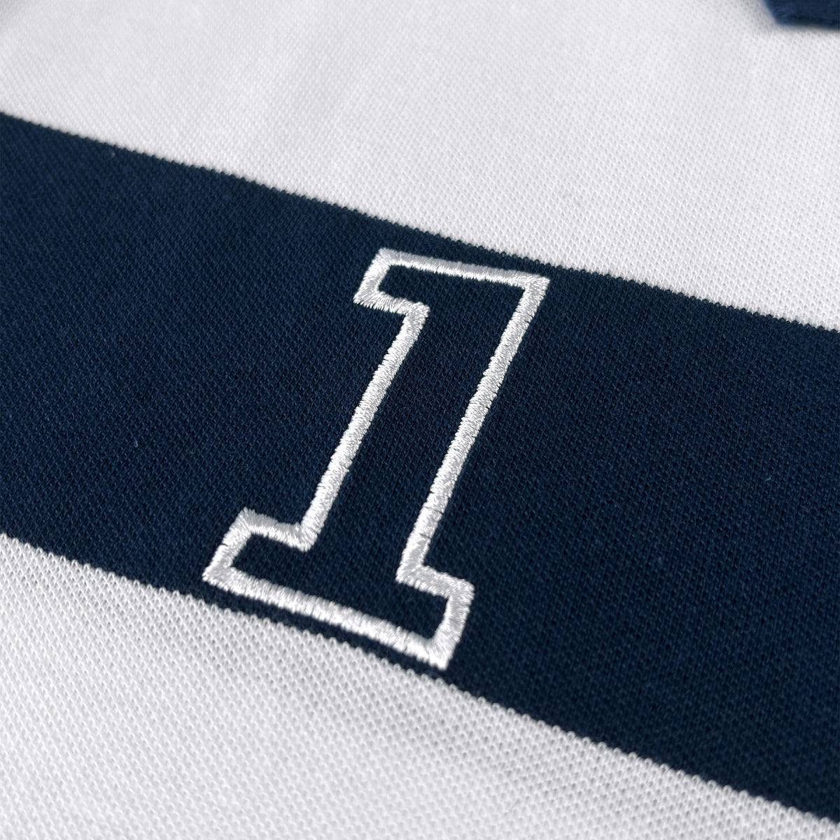 STRIPED POLO SHIRT NAVY