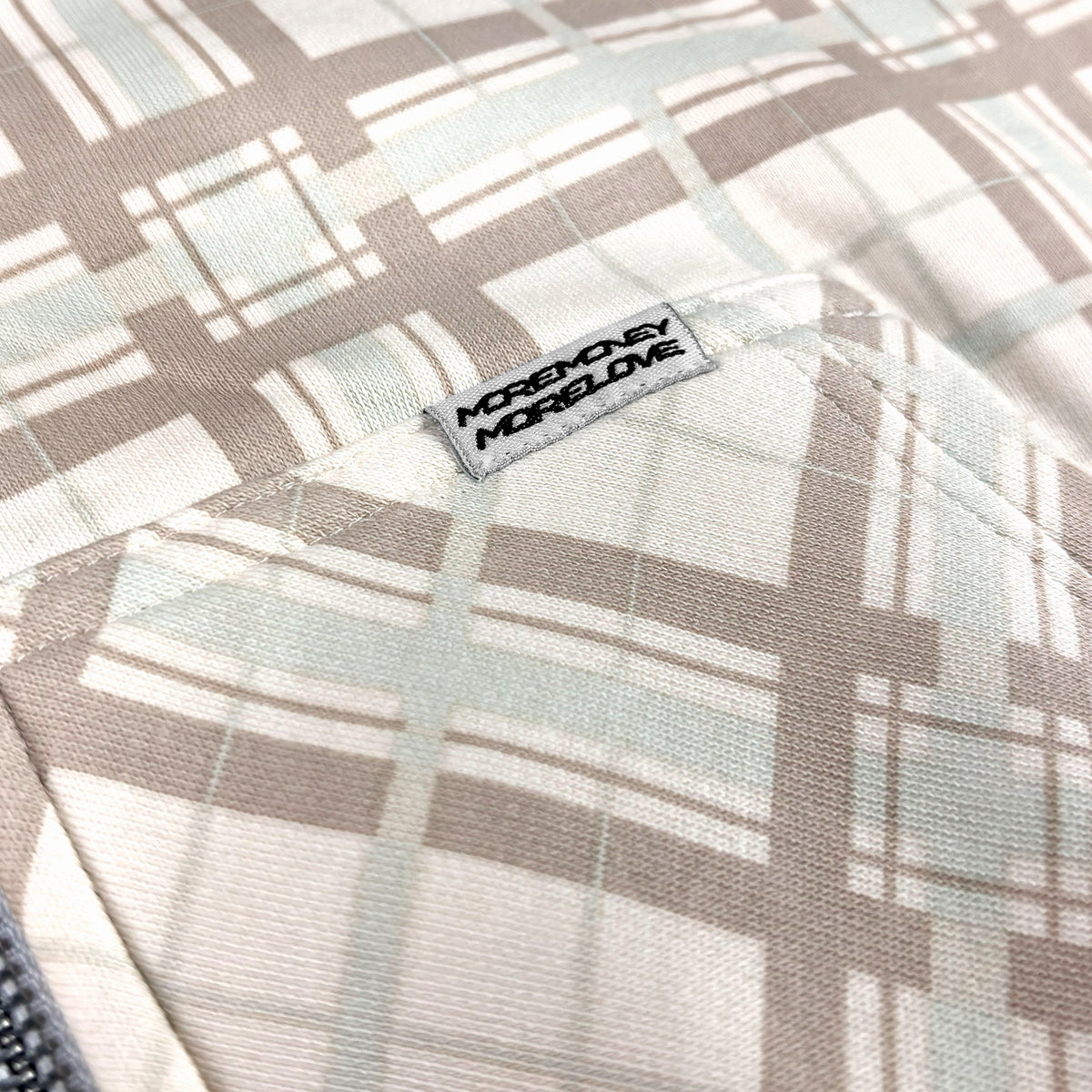 REVERSIBLE PLAID ZIP HOODIE CREAM